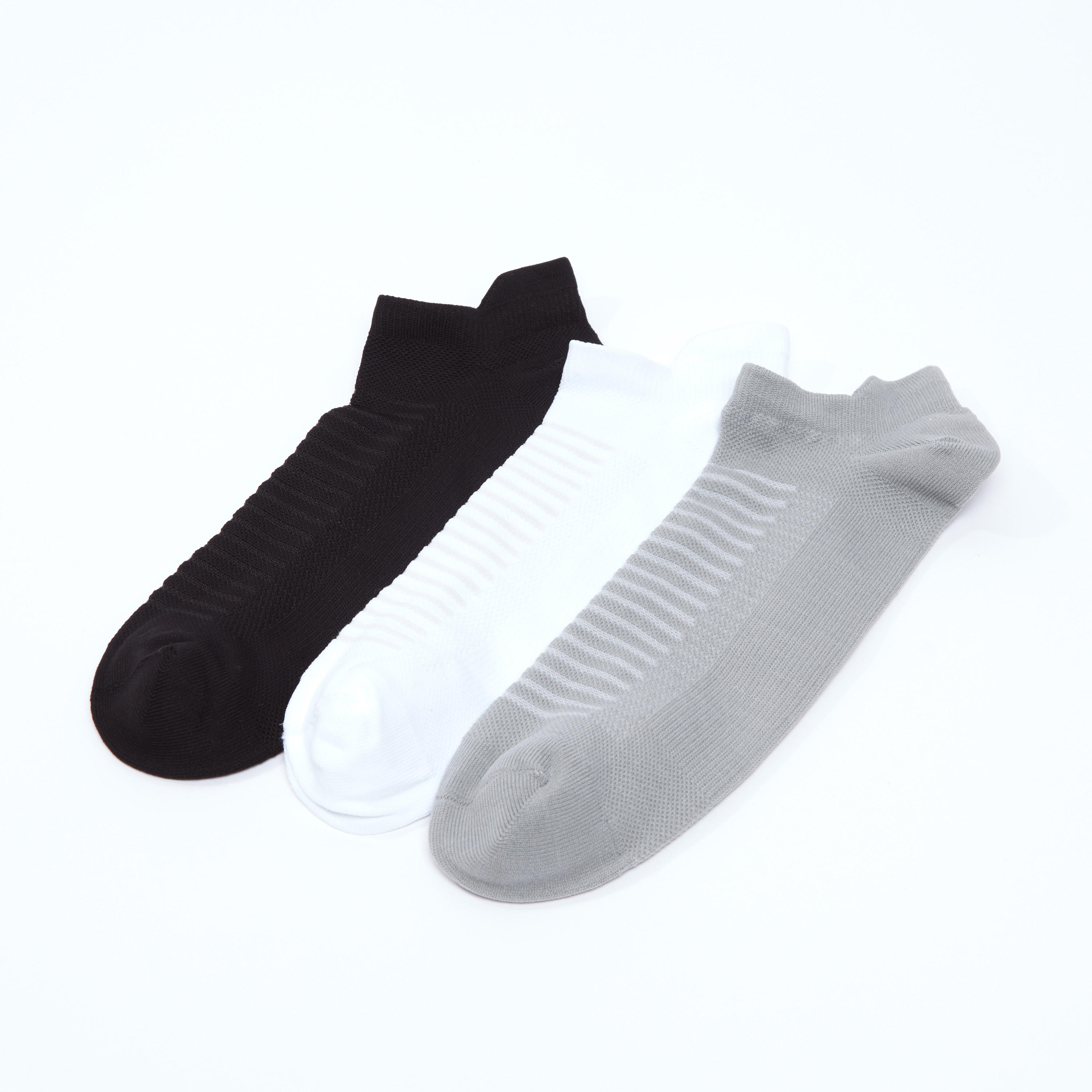 جوارب مقلّمة بطول الكاحل بحواف مضلّعة - طقم من 3 أزواج-men-socks-image-2