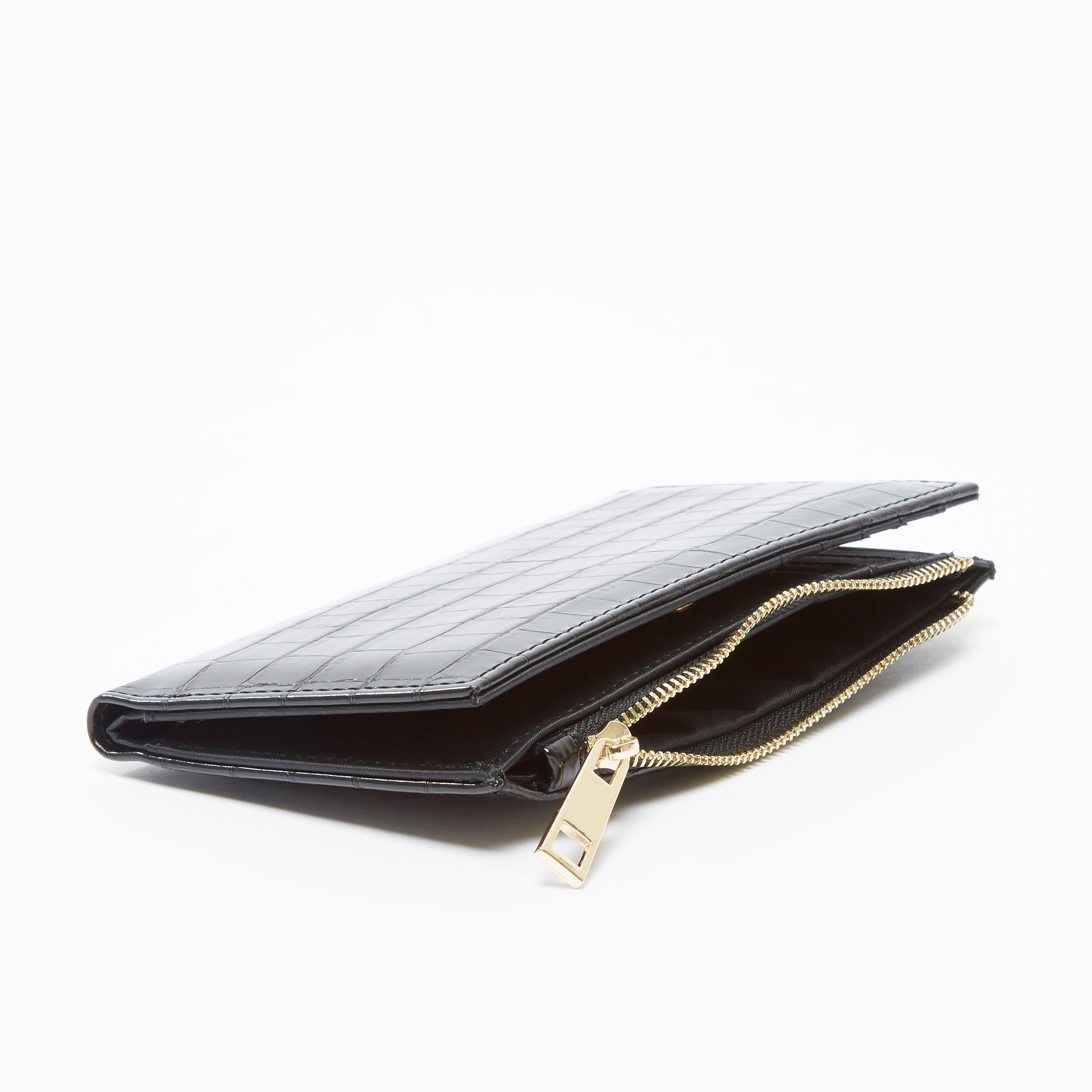 محفظة بارزة الملمس بسحّاب إغلاق وفتحات متعددة للبطاقات-women-bagsandwallets-wallets-image-1