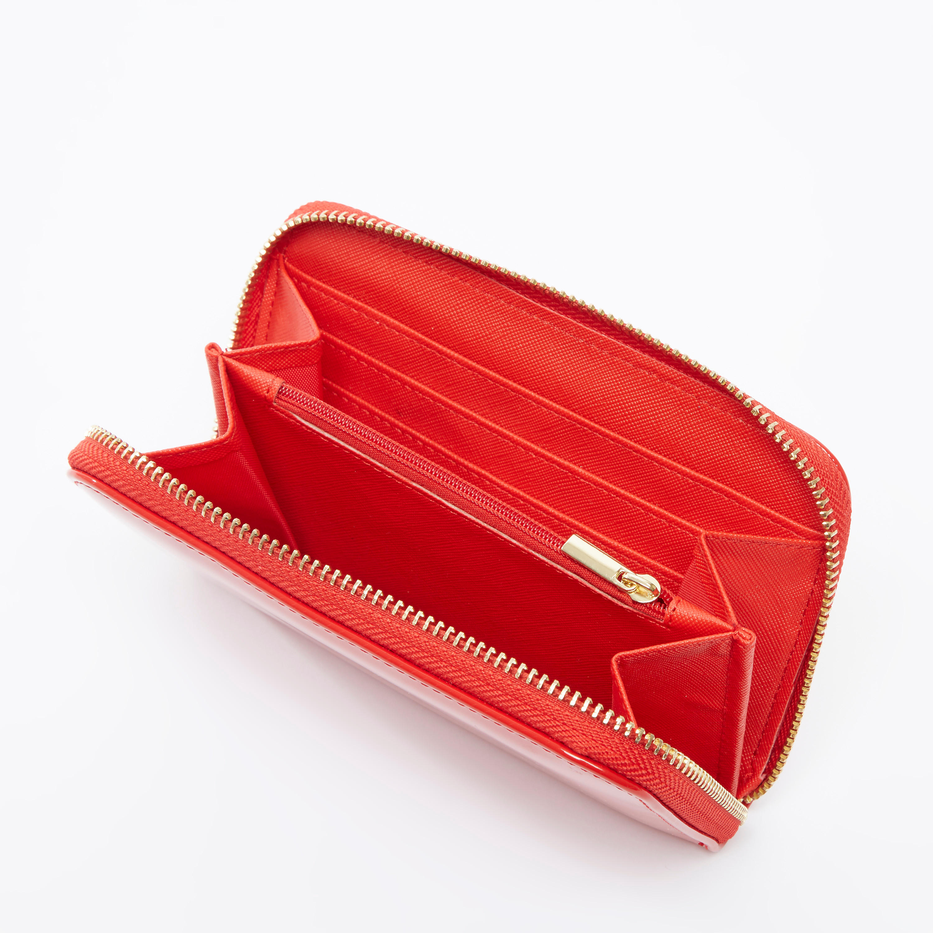 محفظة طويلة لامعة بسحّاب إغلاق وفتحات متعددة للبطاقات-women-bagsandwallets-wallets-image-3