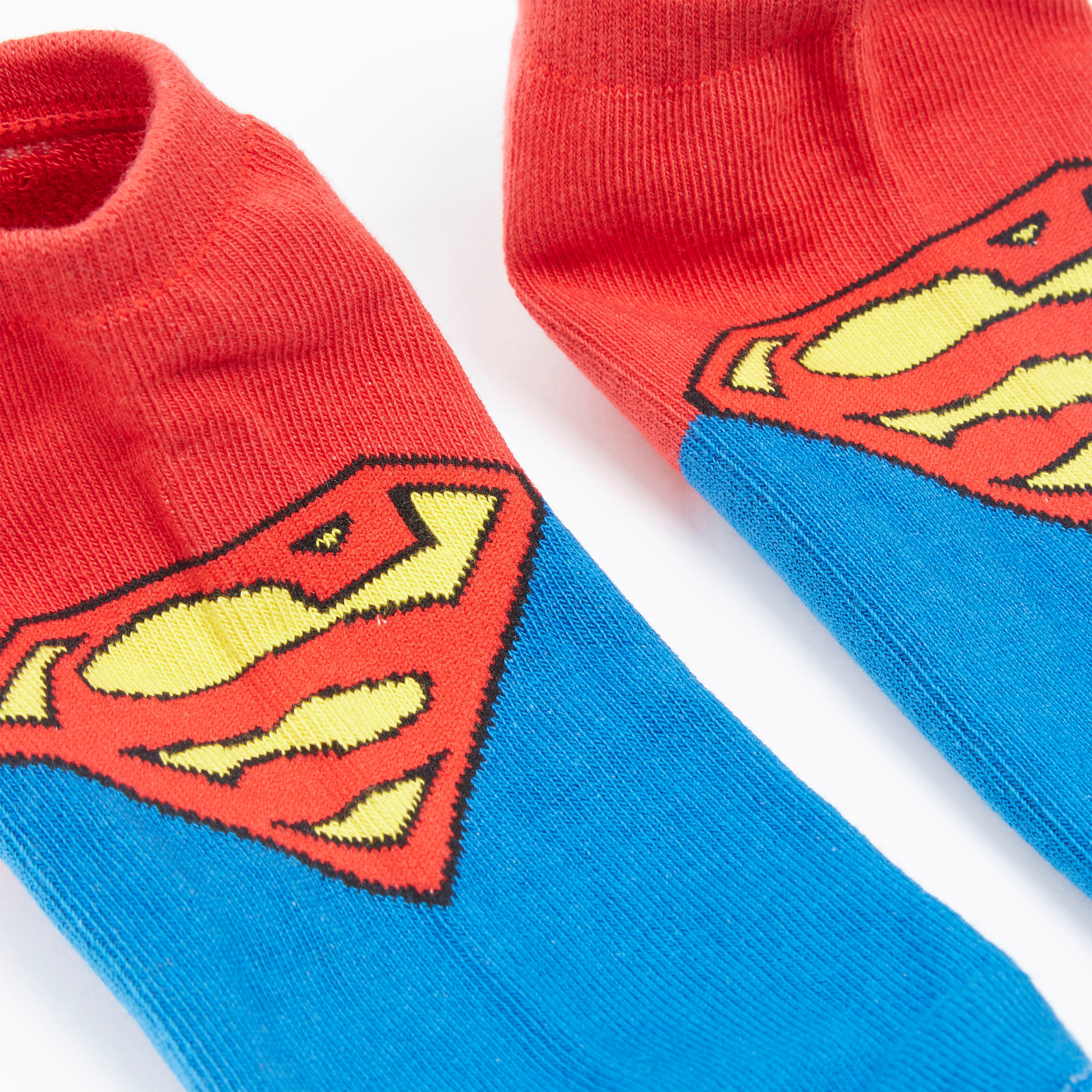 Superman Printed Ankle Length Socks with Cuffed Hem-men-socks-image-2
