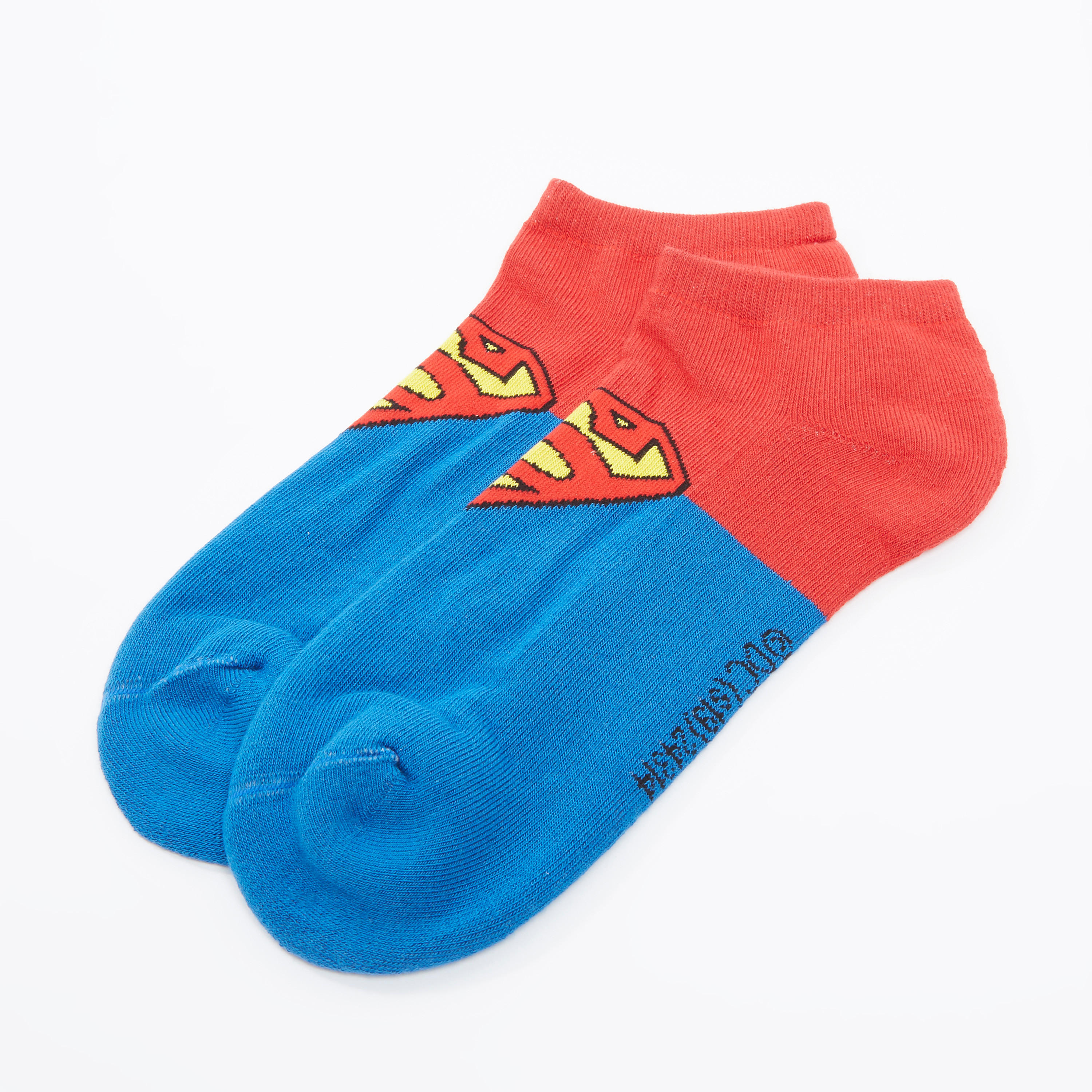 Superman Printed Ankle Length Socks with Cuffed Hem-men-socks-image-3