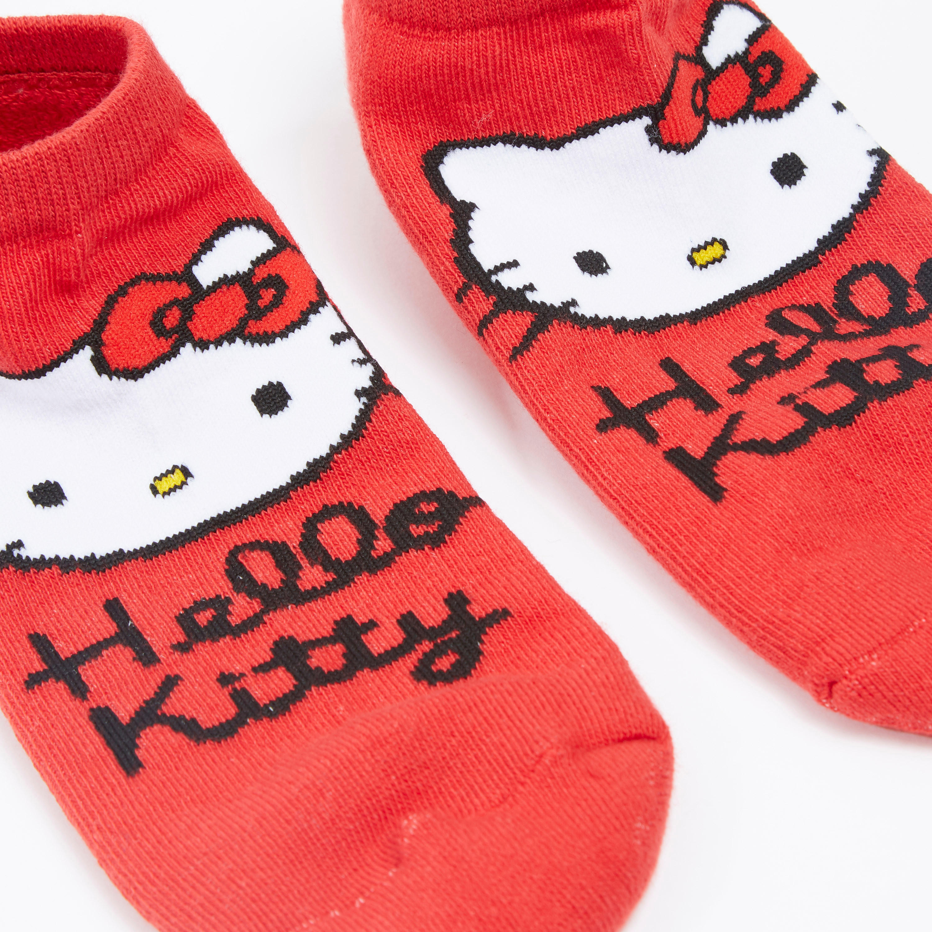 Hello Kitty Embroidered Ankle Length Socks with Cuffed Hem-women-socksandstockings-image-2