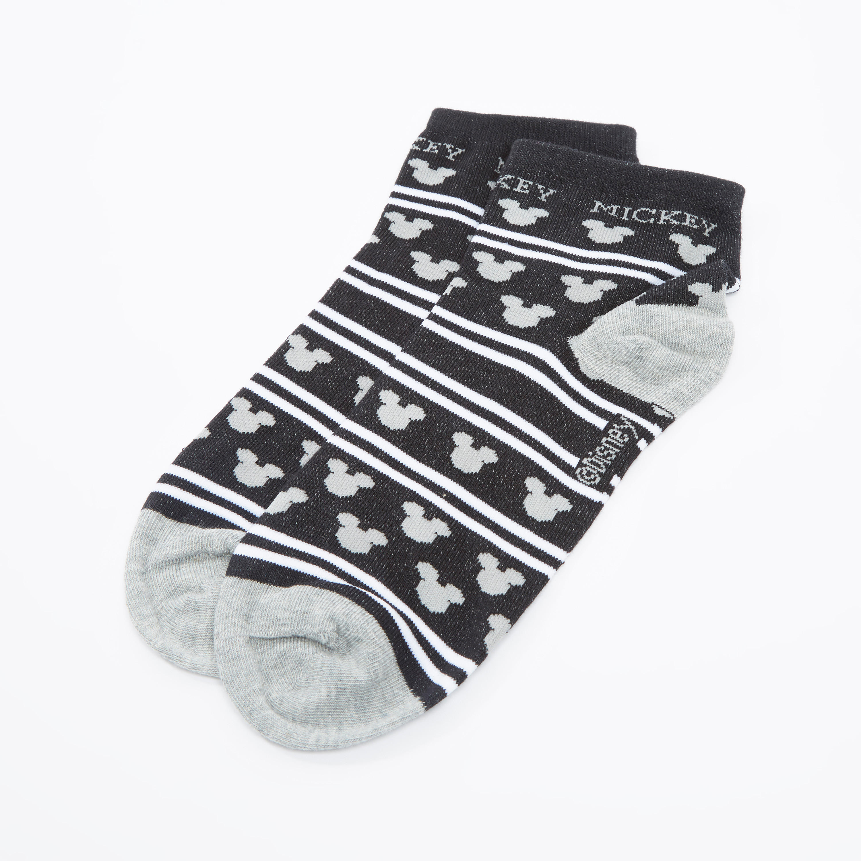جوارب بطول الكاحل بحواف مطّاطية وطبعات ميكي ماوس-women-socksandstockings-image-3
