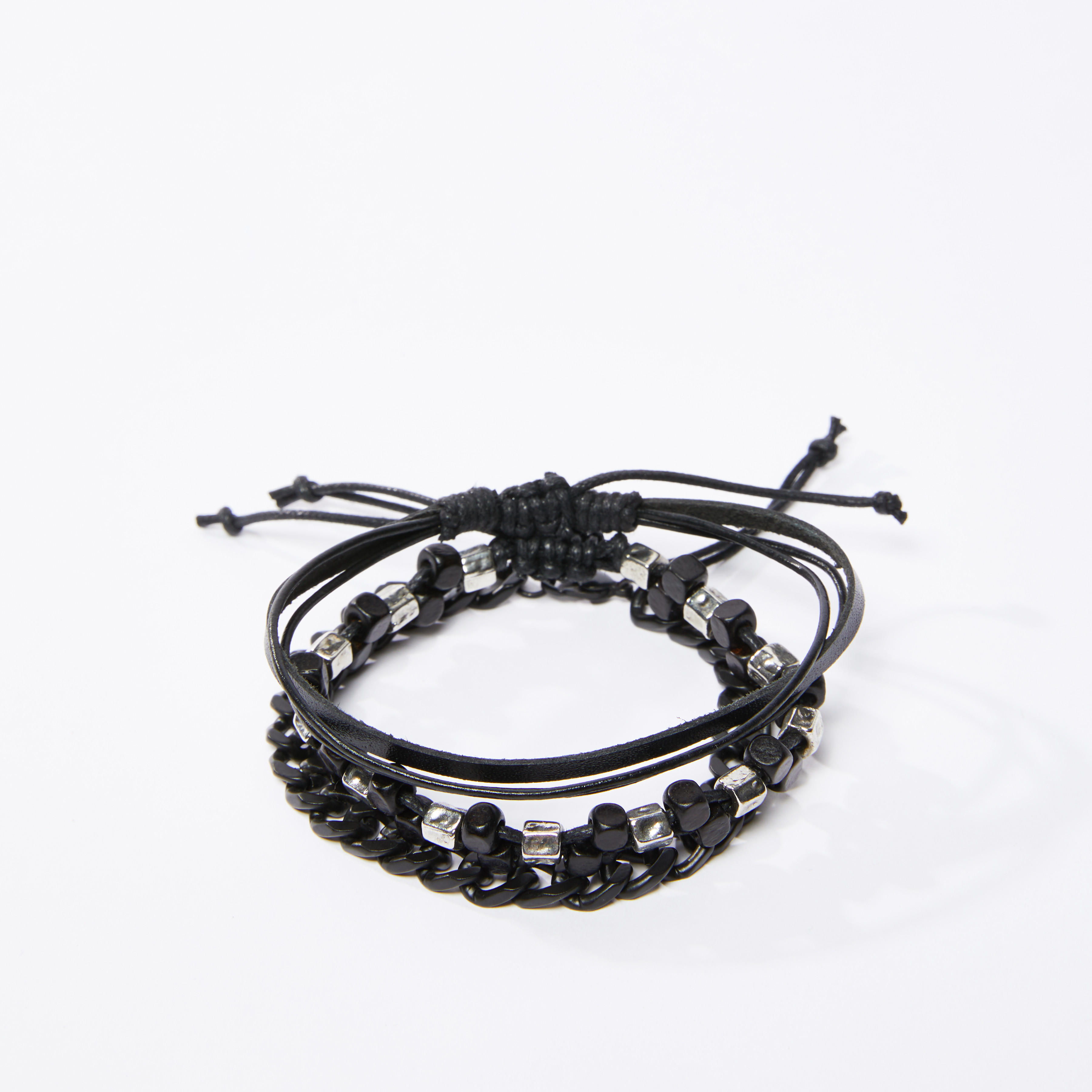 اساور مزينة - طقم من 3 قطع-men-watchesandjewellery-bracelets-image-1