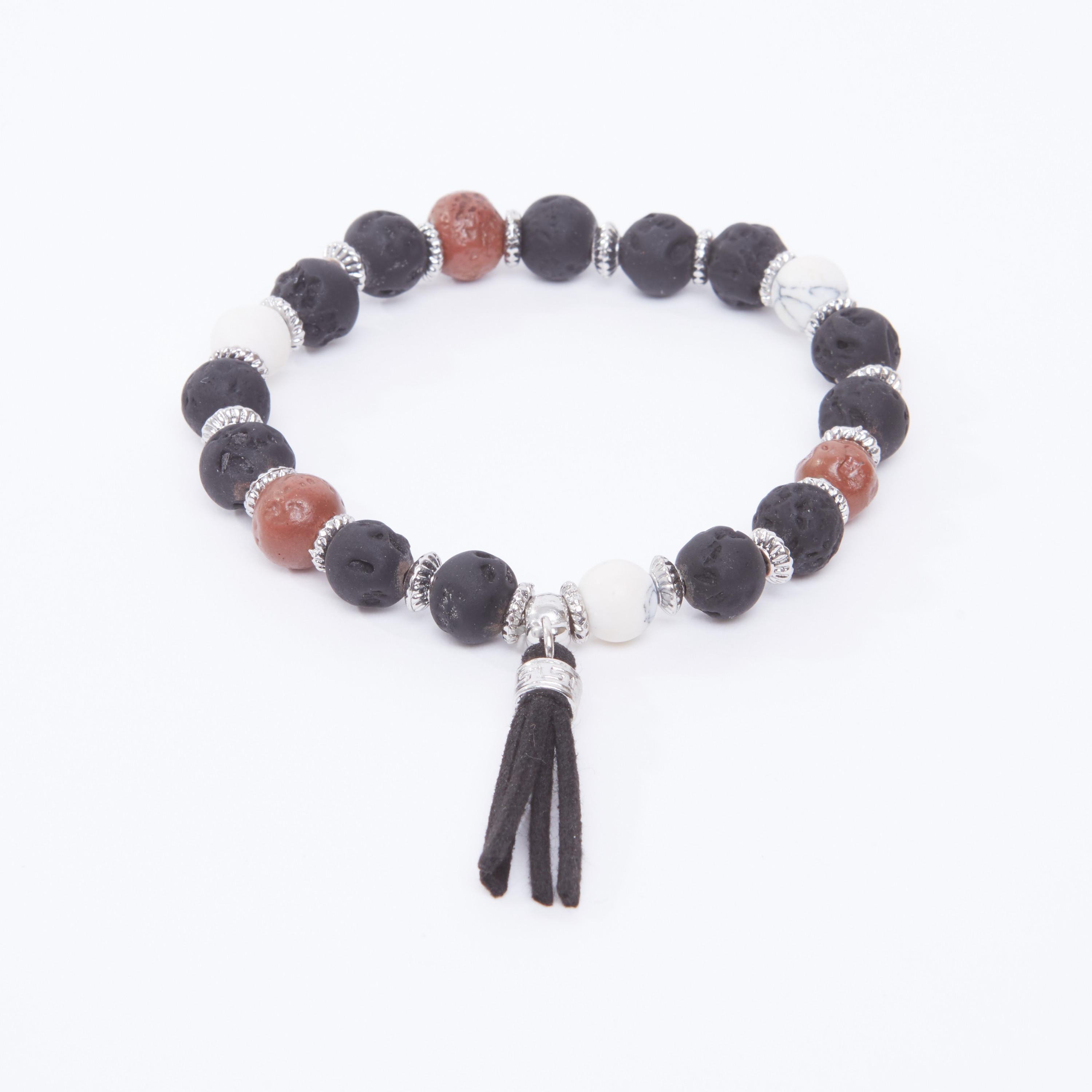 Beaded Bracelet with Tassel Detail-men-watchesandjewellery-bracelets-image-1