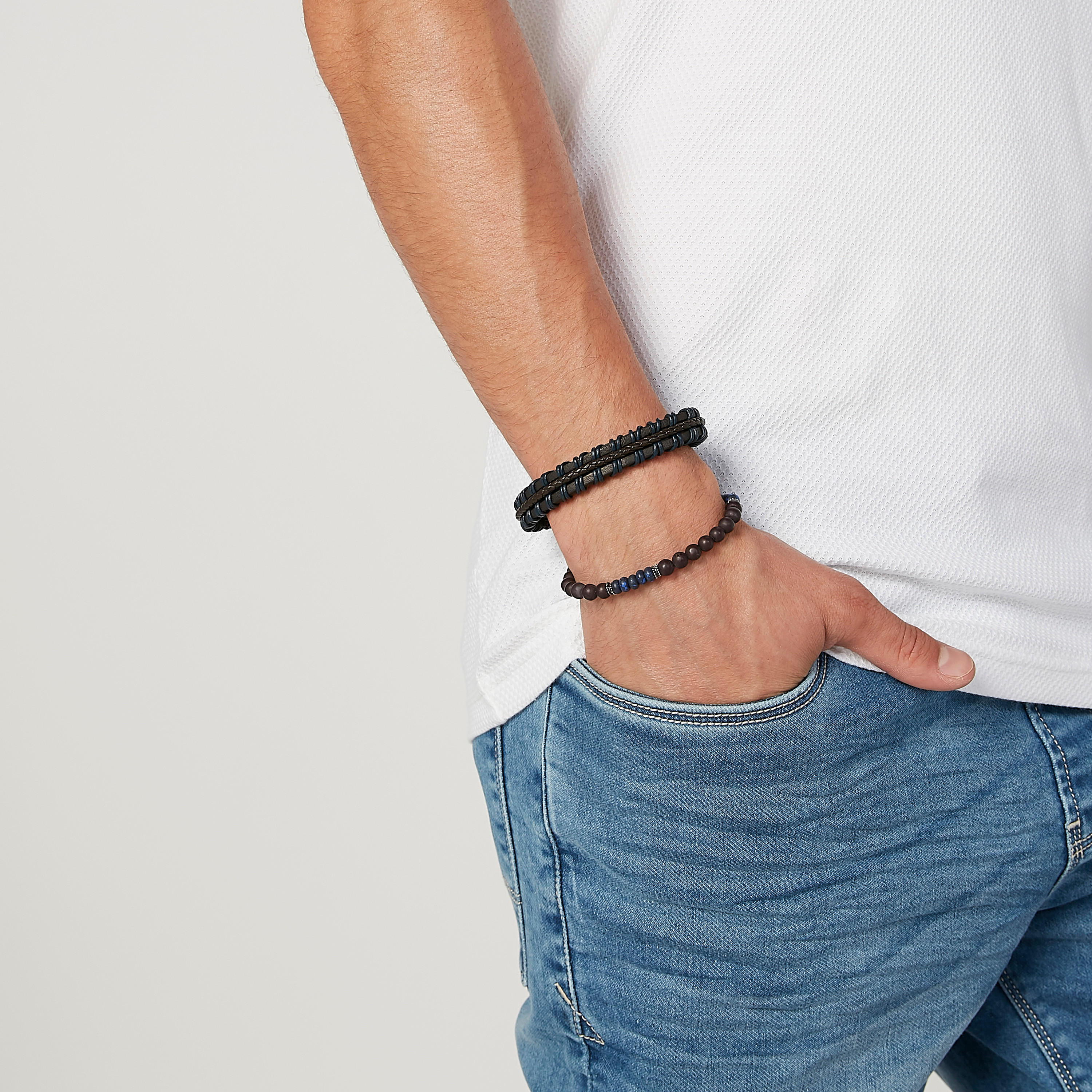 اساور مزينة بالخرز - طقم من قطعتين-men-watchesandjewellery-bracelets-image-2