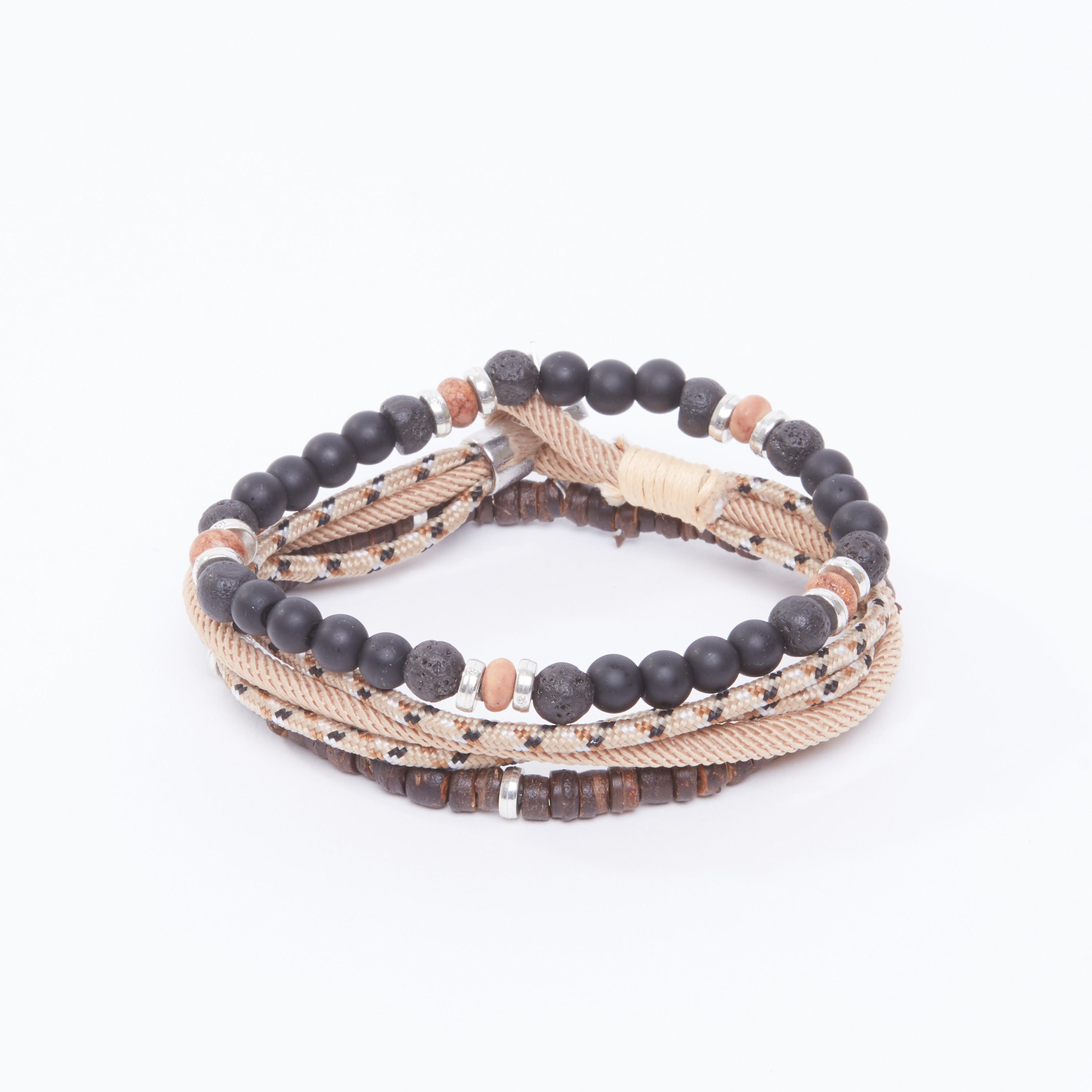 أساور مزيّنة - طقم من 3 قطع-men-watchesandjewellery-bracelets-image-1