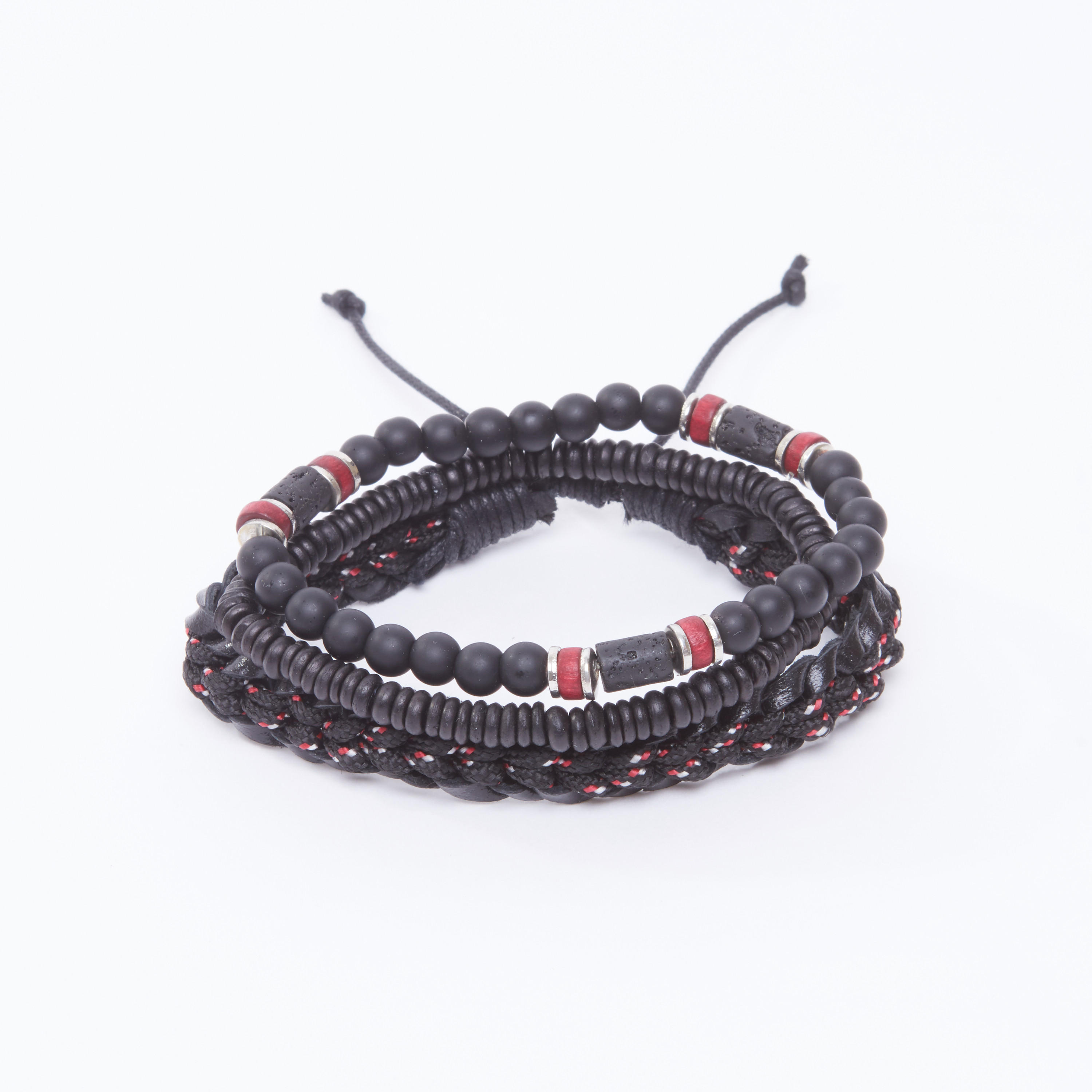 اساور مزينة - طقم من 3 قطع-men-watchesandjewellery-bracelets-image-1