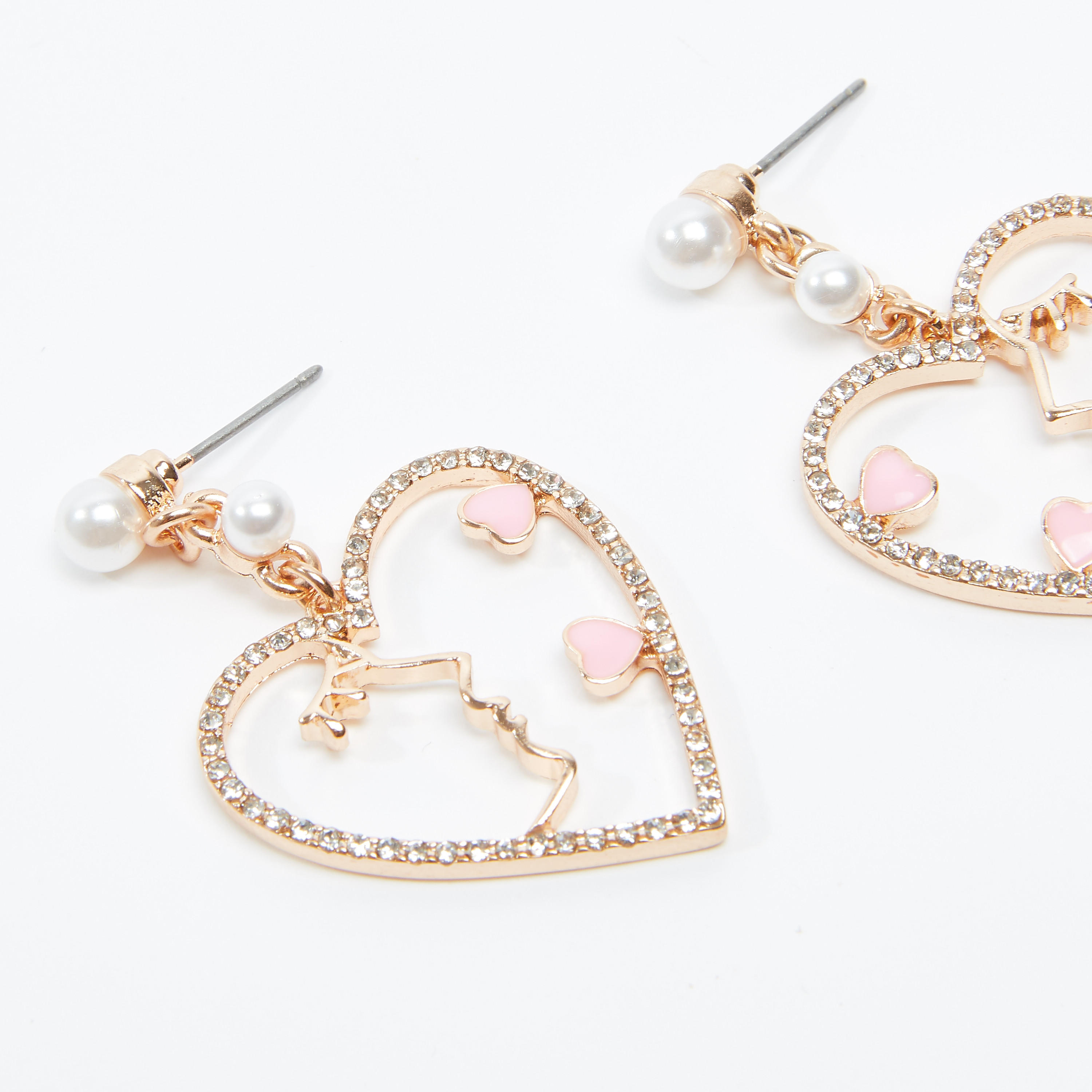 حلقان بدلّاية مزيّنة ومكبس إغلاق-women-watchesandjewellery-jewellery-earrings-image-1