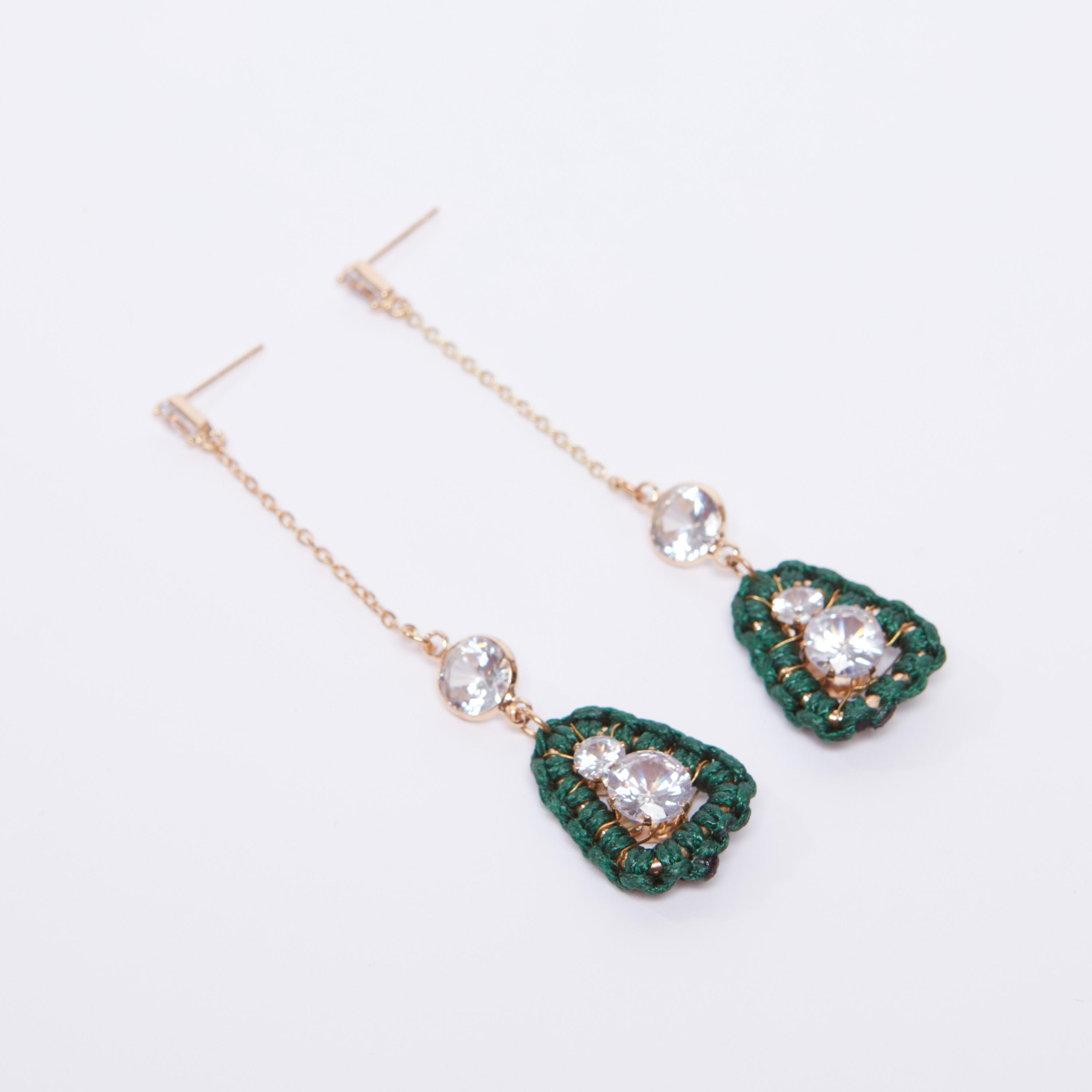 Studded Dangling Earrings with Pushback Closure-women-watchesandjewellery-jewellery-earrings-image-1