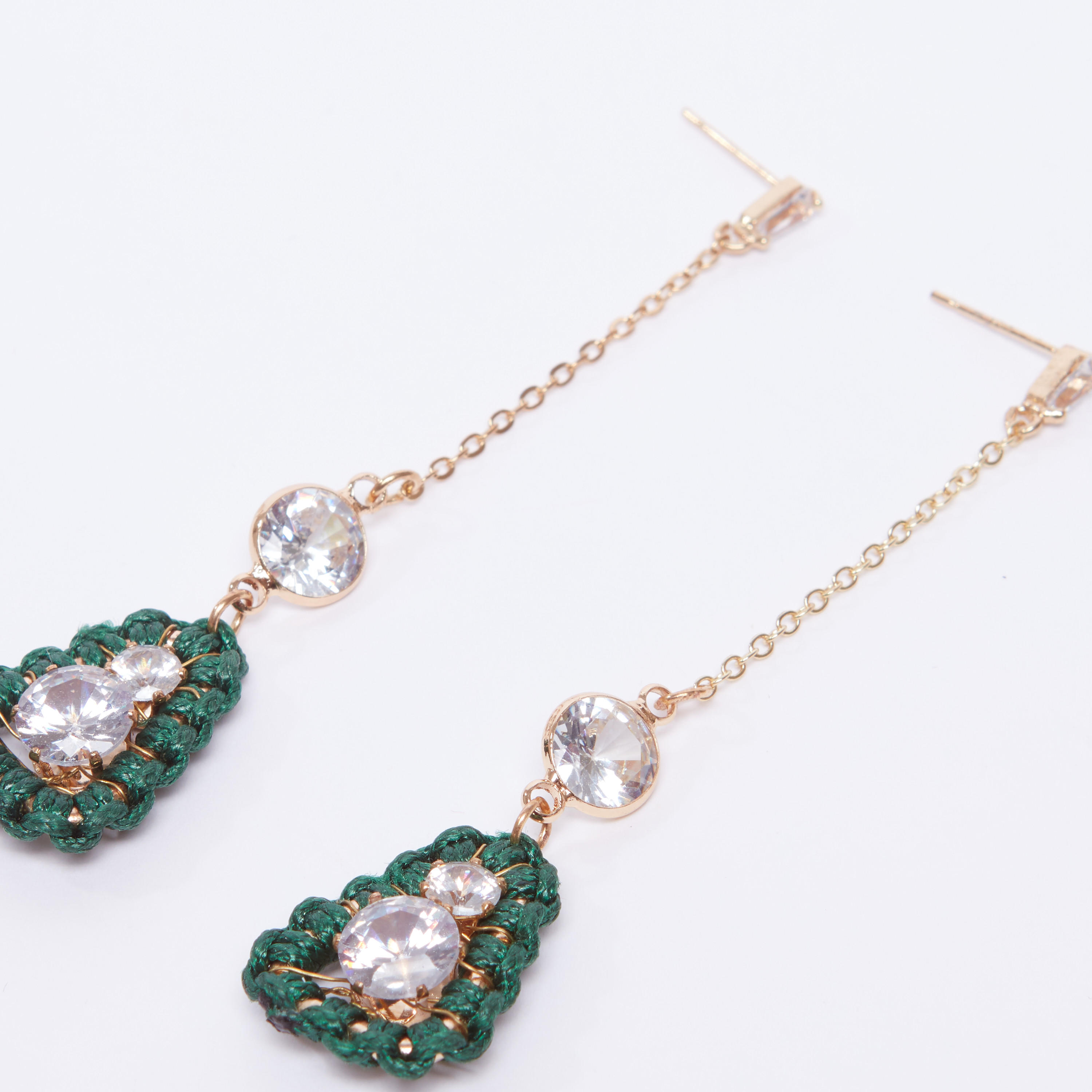 Studded Dangling Earrings with Pushback Closure-women-watchesandjewellery-jewellery-earrings-image-3