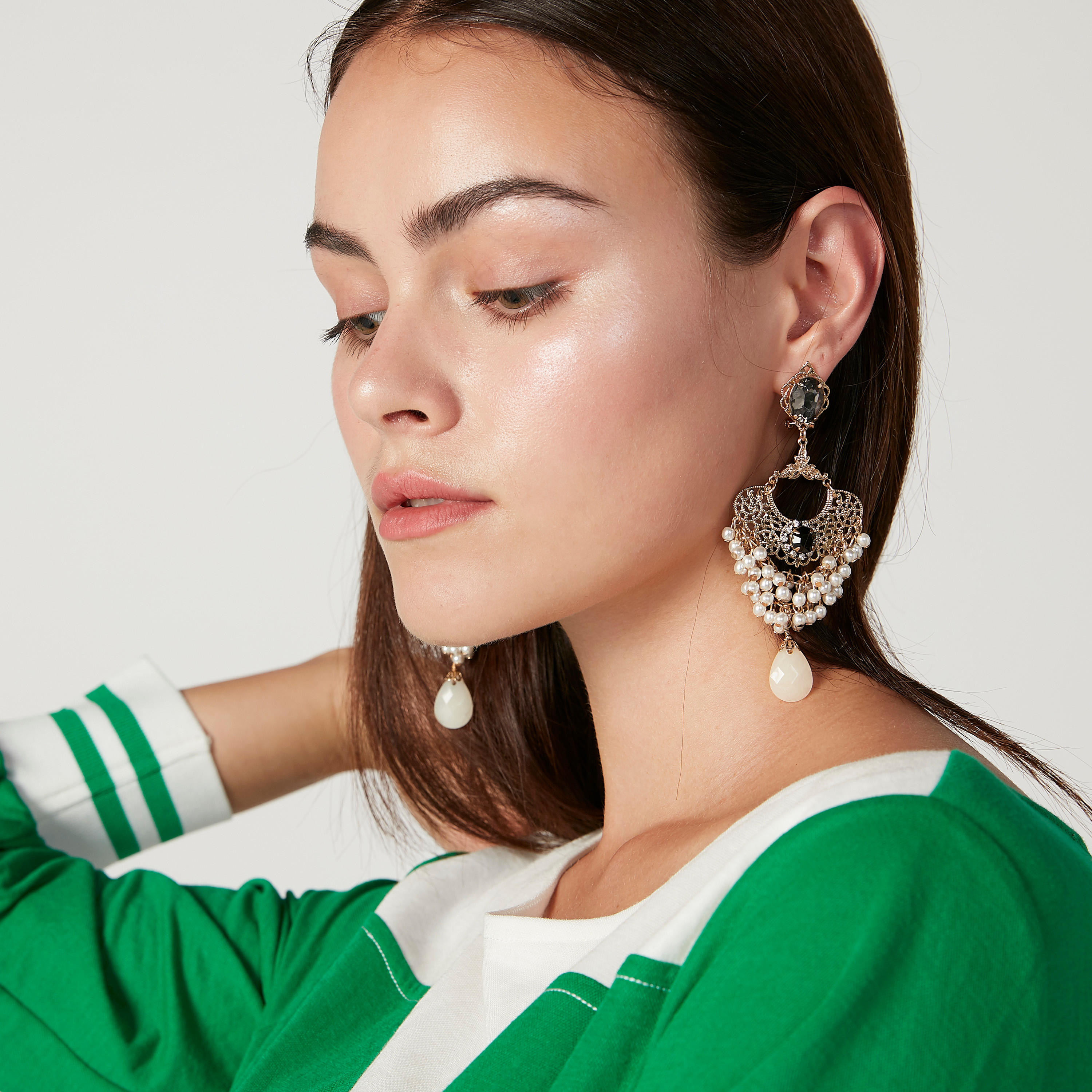 Embellished Dangling Earrings with Pushback Closure-women-watchesandjewellery-jewellery-earrings-image-2