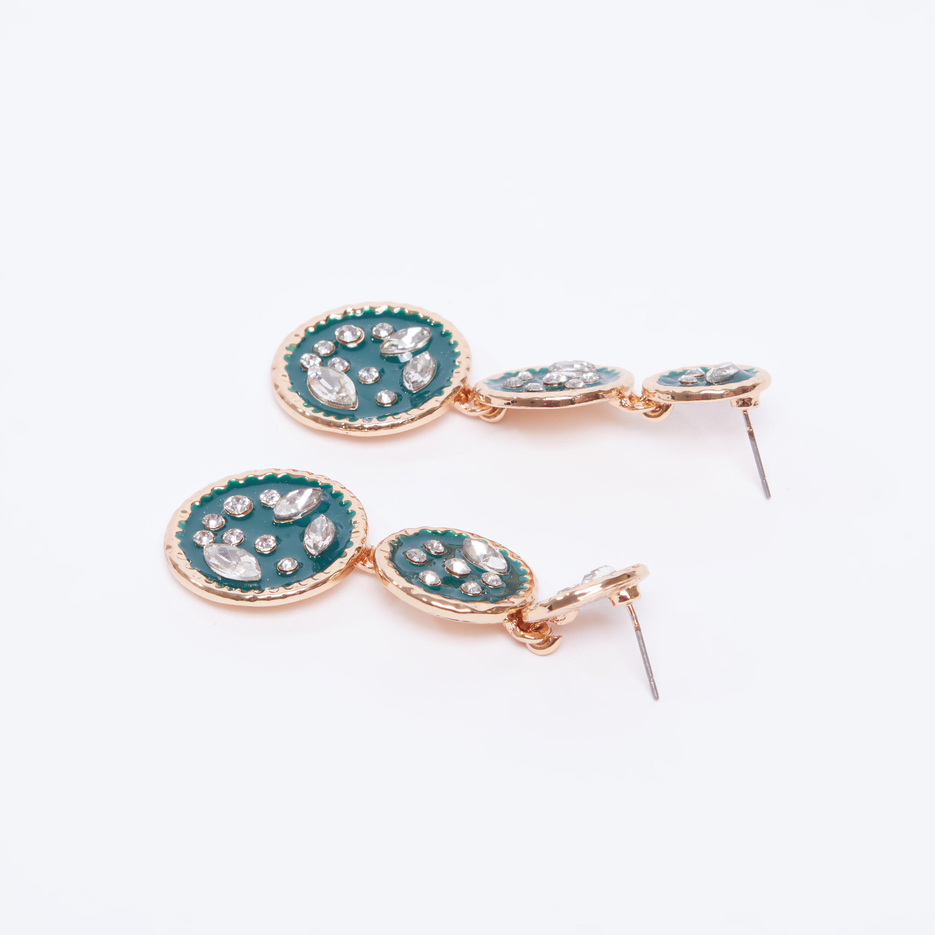 حلق بدلّاية مرصّعة ومكبس إغلاق-women-watchesandjewellery-jewellery-earrings-image-1
