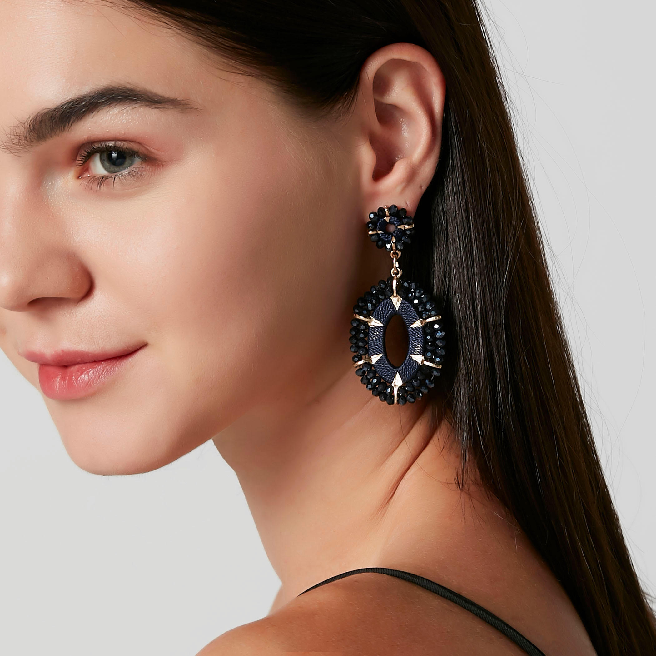 Embellished Dangling Earrings with Pushback Closure-women-watchesandjewellery-jewellery-earrings-image-2