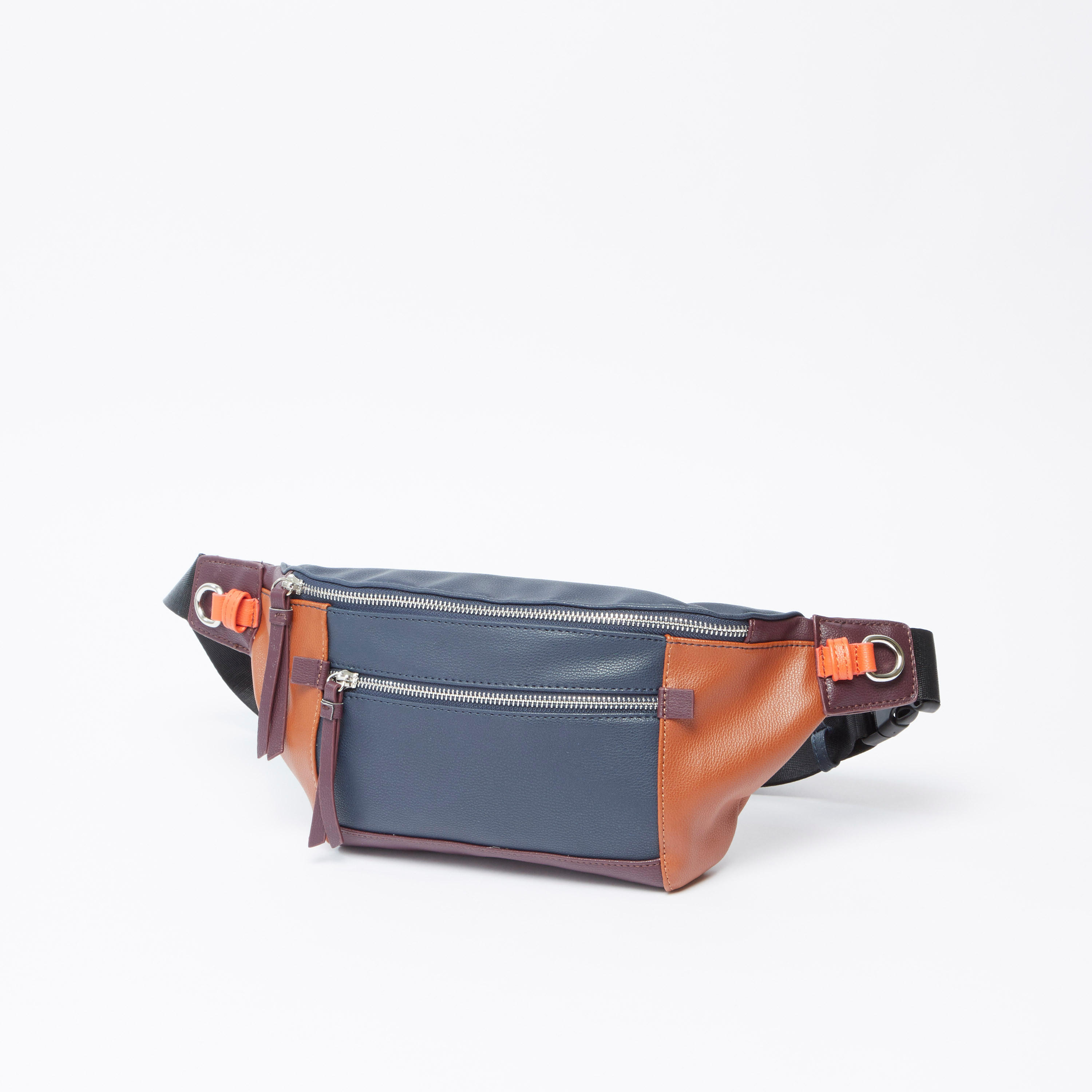 حقيبة خصر بارزة الملمس بسحّاب إغلاق وحزام قابل للتعديل-men-bags-image-1