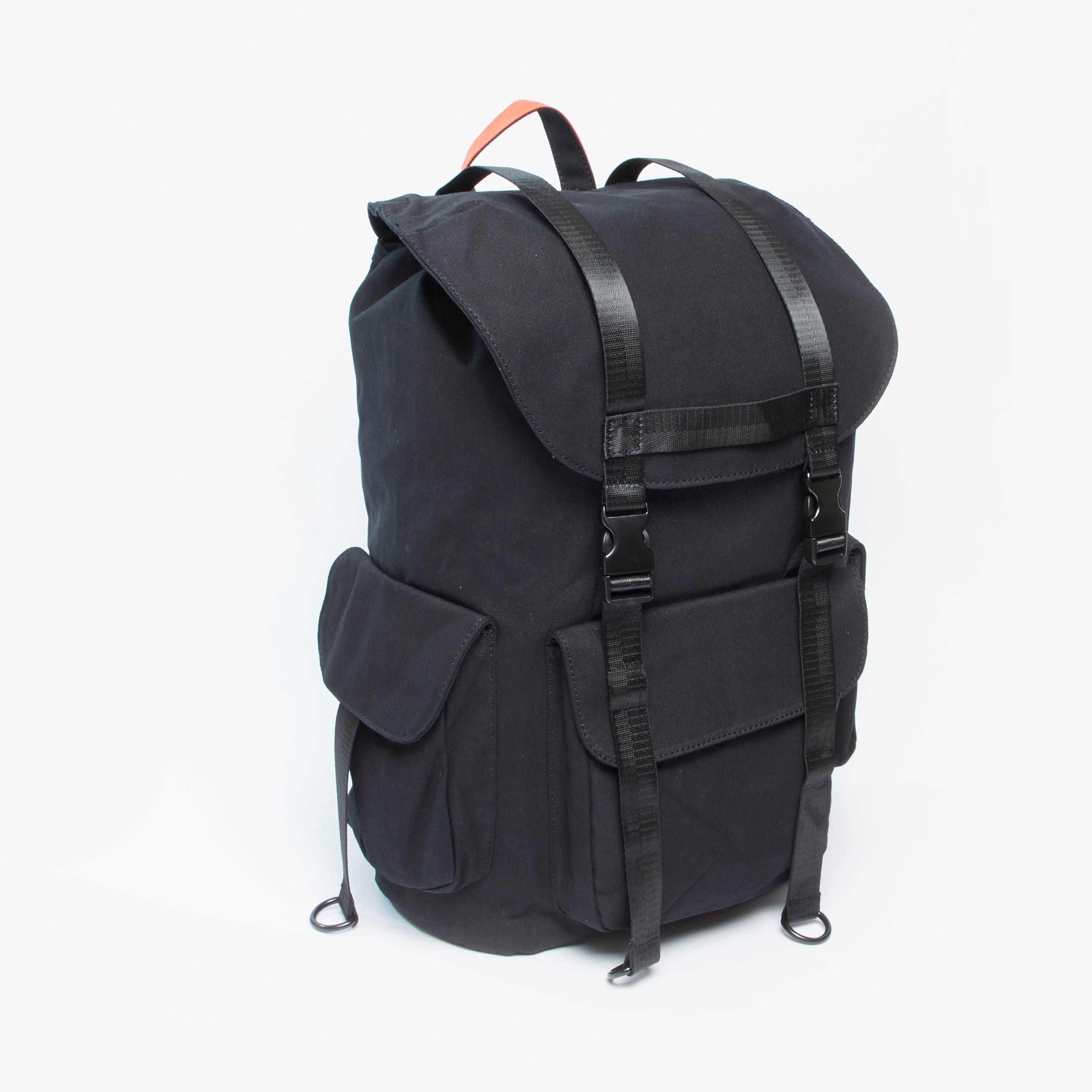 Panelled Backpack with Flap Compartments and Shoulder Straps-men-bags-image-3