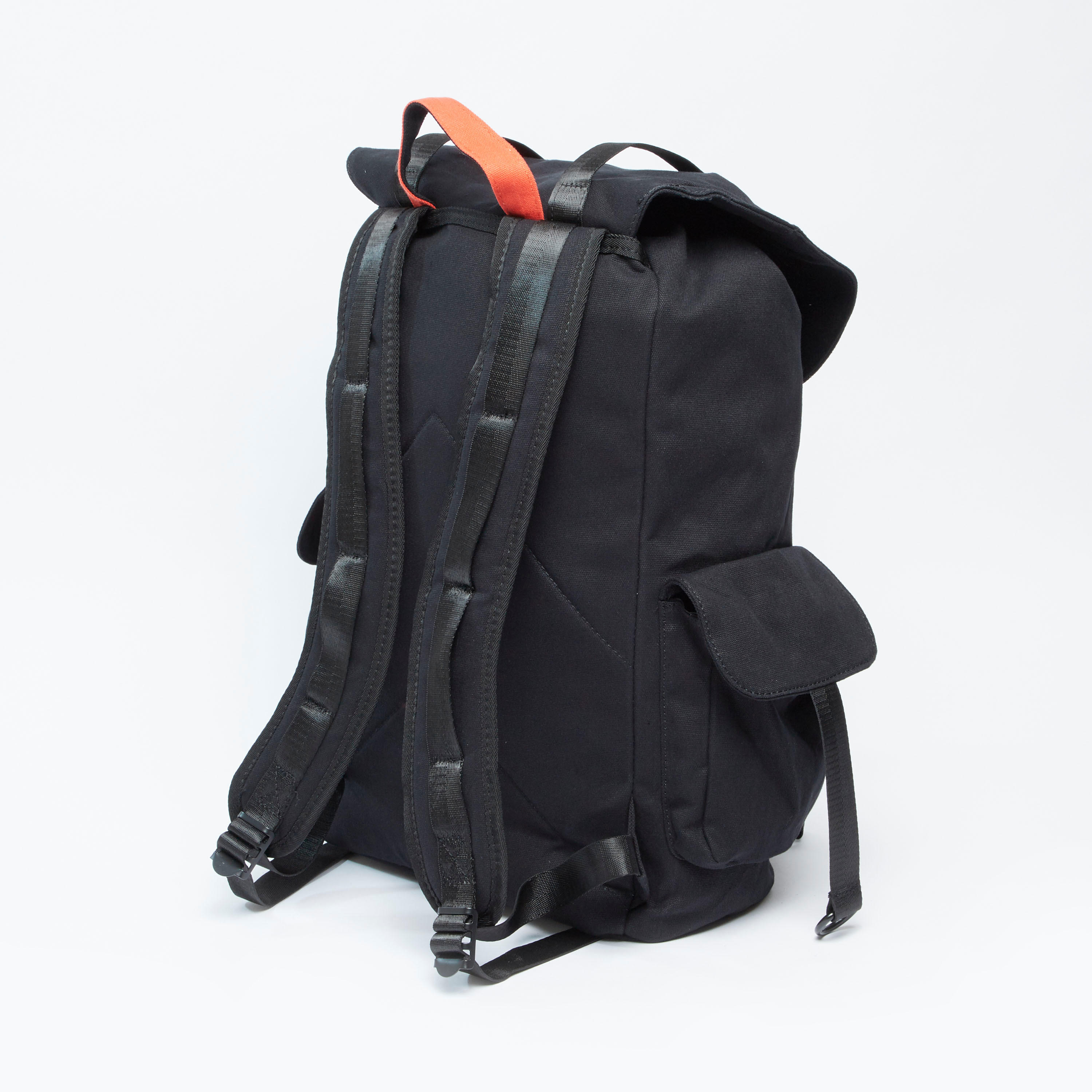 Panelled Backpack with Flap Compartments and Shoulder Straps-men-bags-image-4
