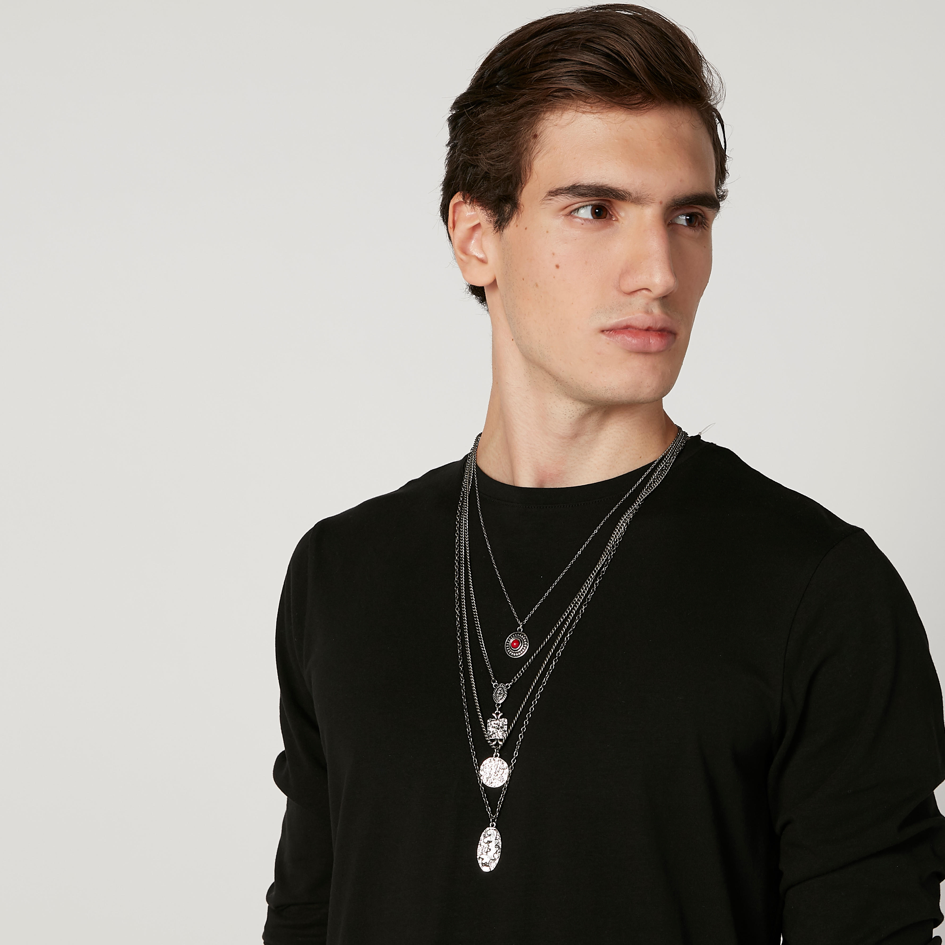 Embellished Layered Necklace with Lobster Clasp-men-watchesandjewellery-necklacesandpendants-image-2