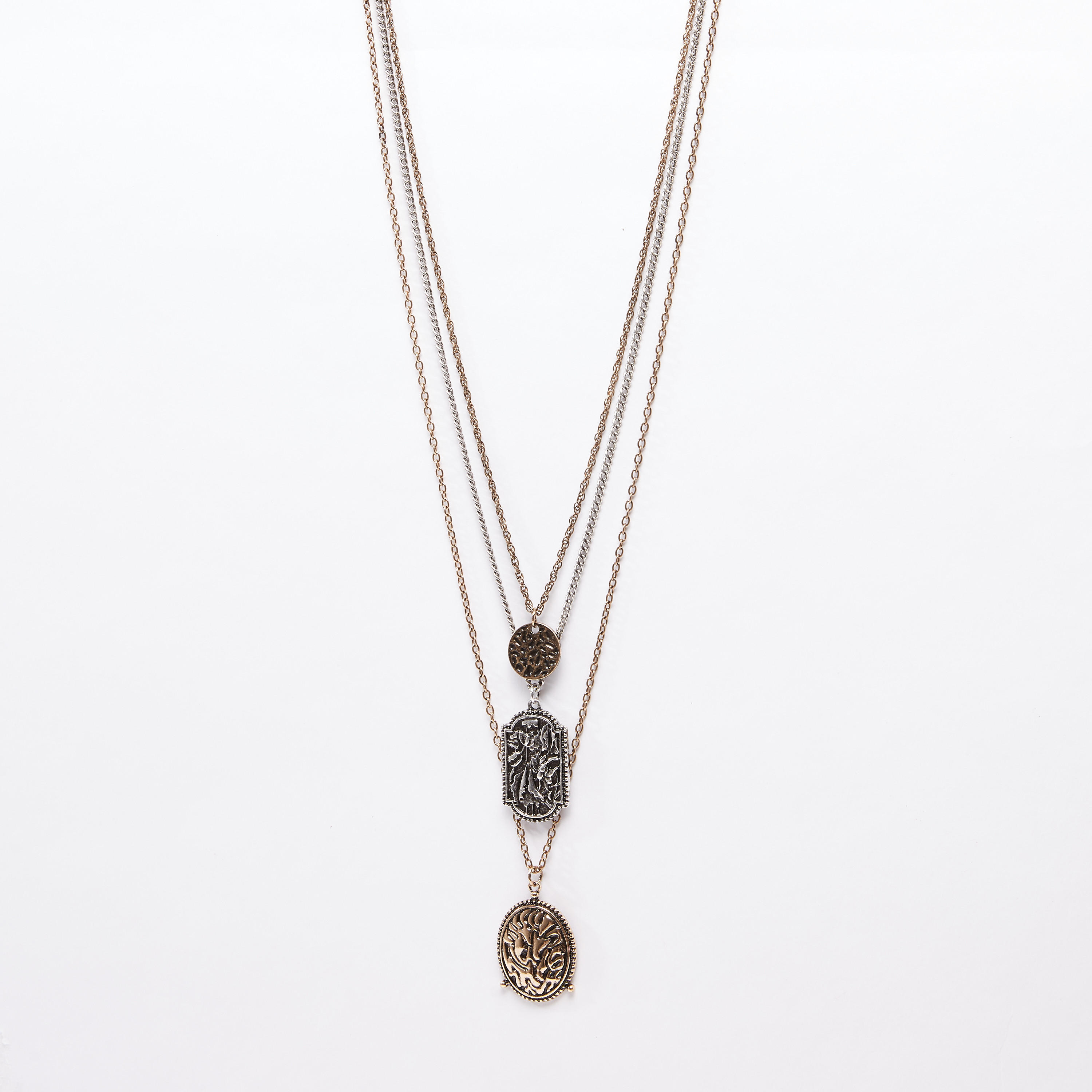 عقد بدلّاية ميتاليك متعدد الطبقات بمشبك إغلاق-men-watchesandjewellery-necklacesandpendants-image-1