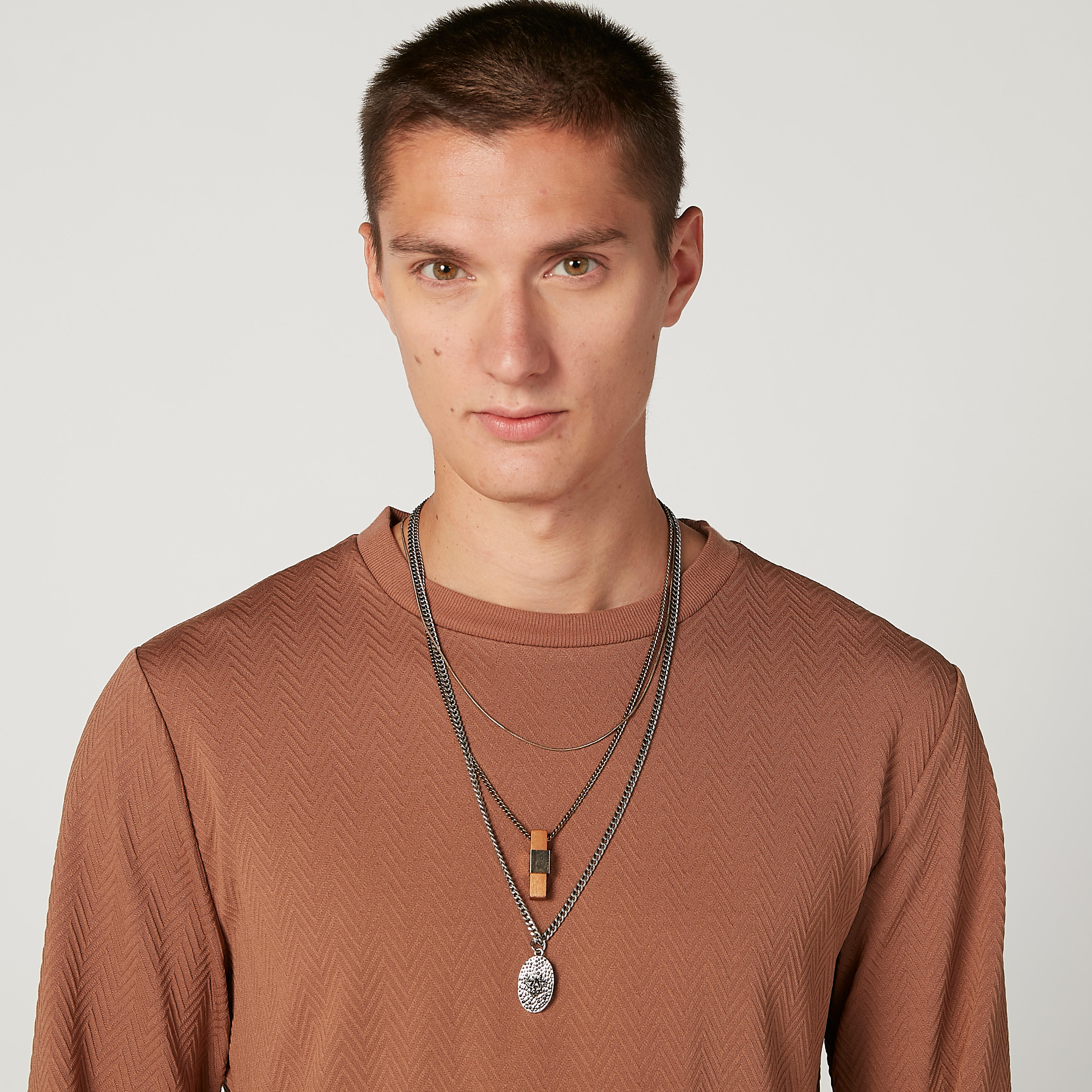 عقد بدلّاية ميتاليك متعدد الطبقات بمشبك إغلاق-men-watchesandjewellery-necklacesandpendants-image-2