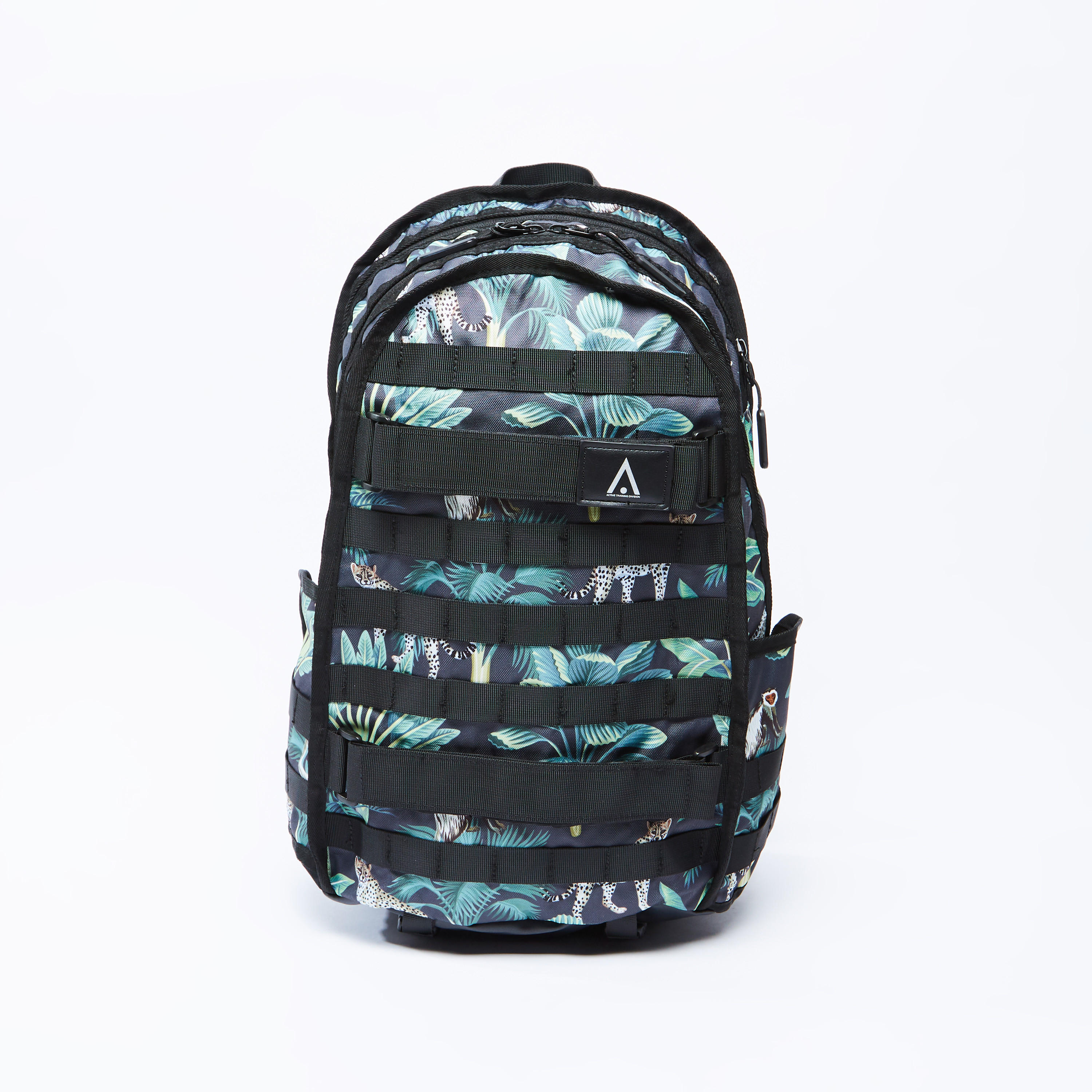Floral Printed Backpack with Adjustable Straps and Top Handle-men-bags-image-1