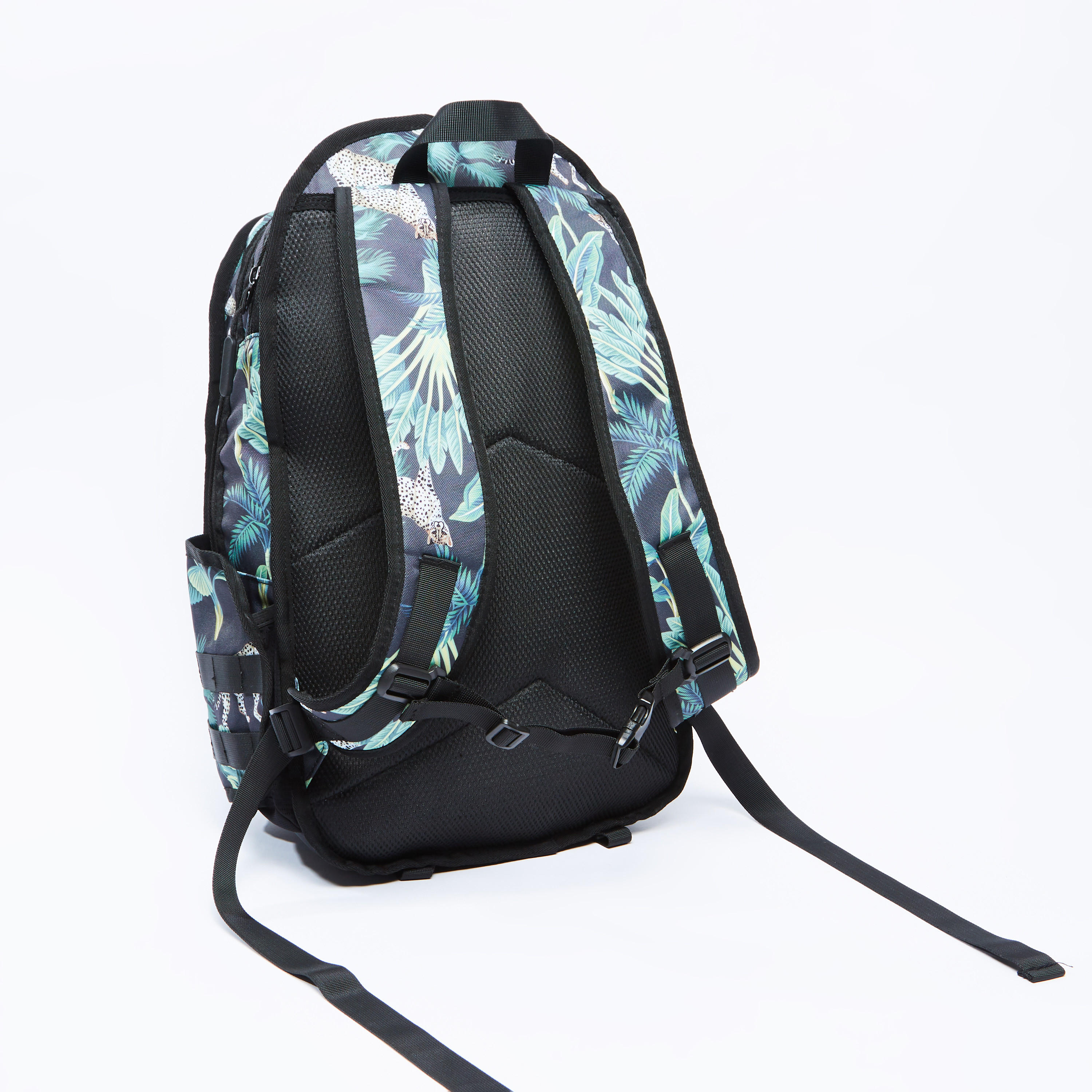 Floral Printed Backpack with Adjustable Straps and Top Handle-men-bags-image-3