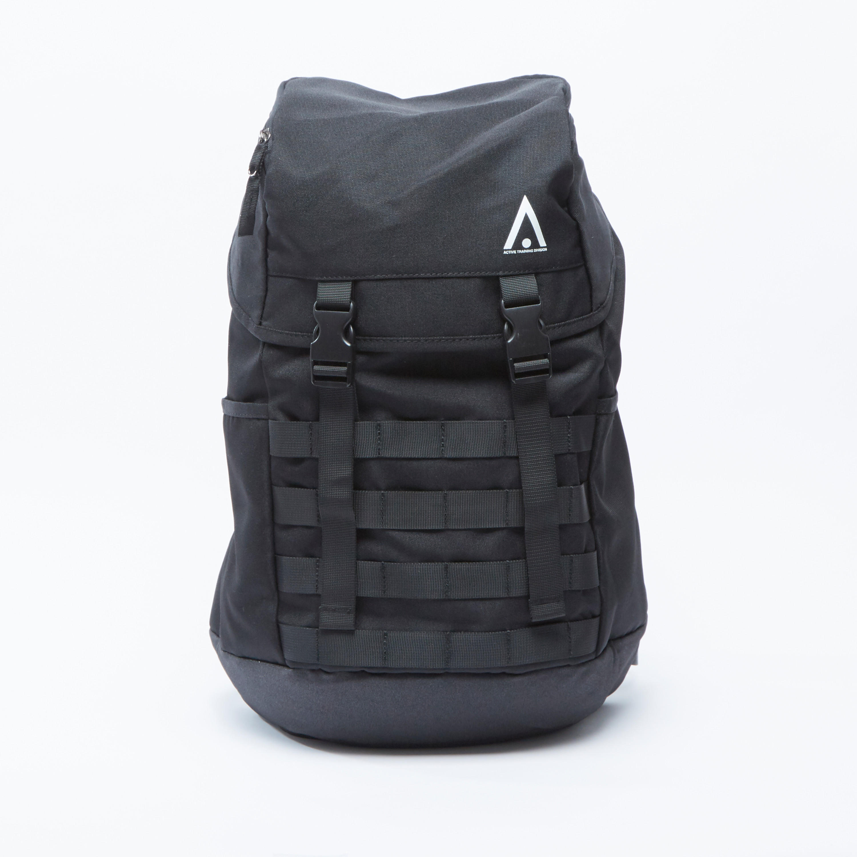 Plain Backpack with Adjustable Straps and Buckle Closure-men-bags-image-1