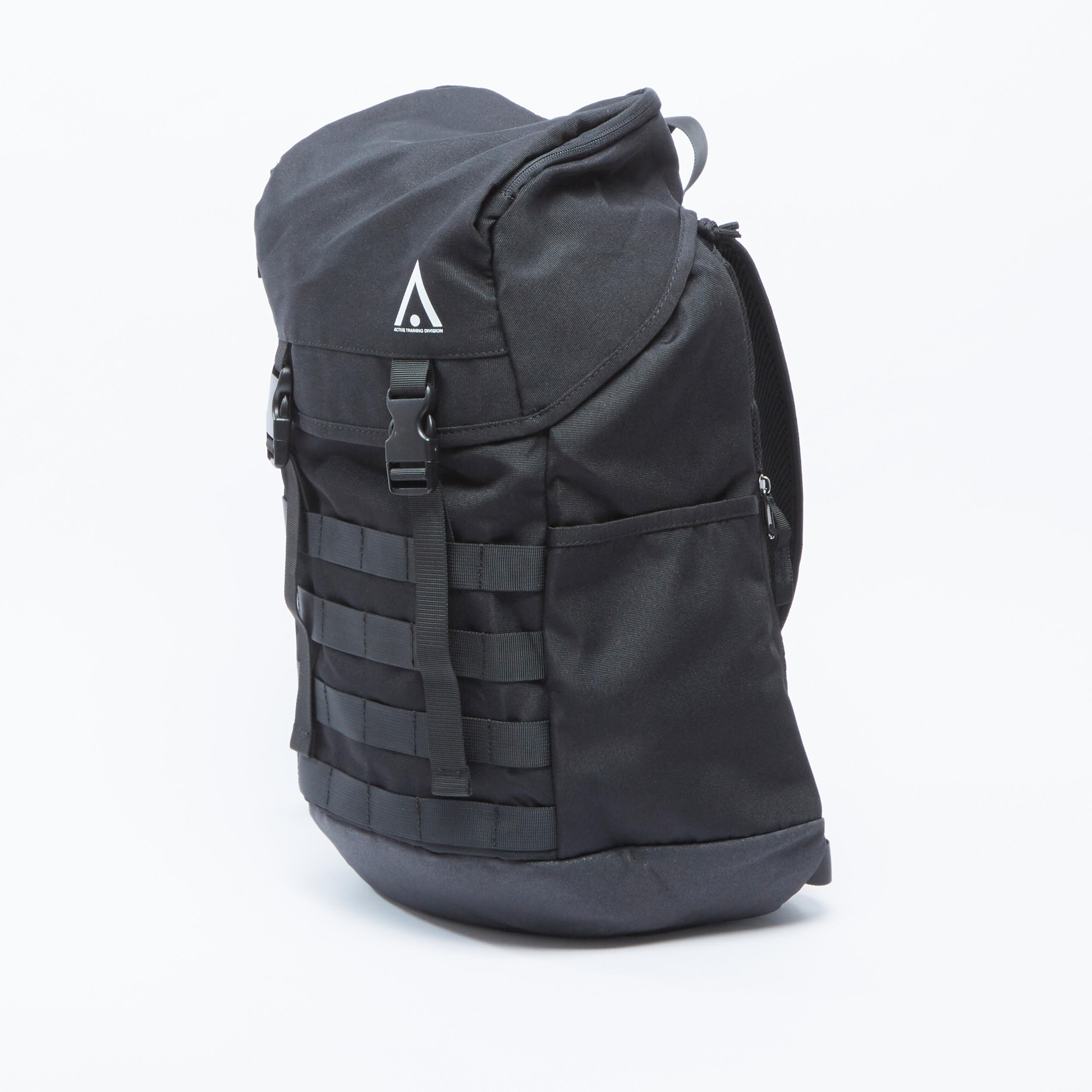 Plain Backpack with Adjustable Straps and Buckle Closure-men-bags-image-3