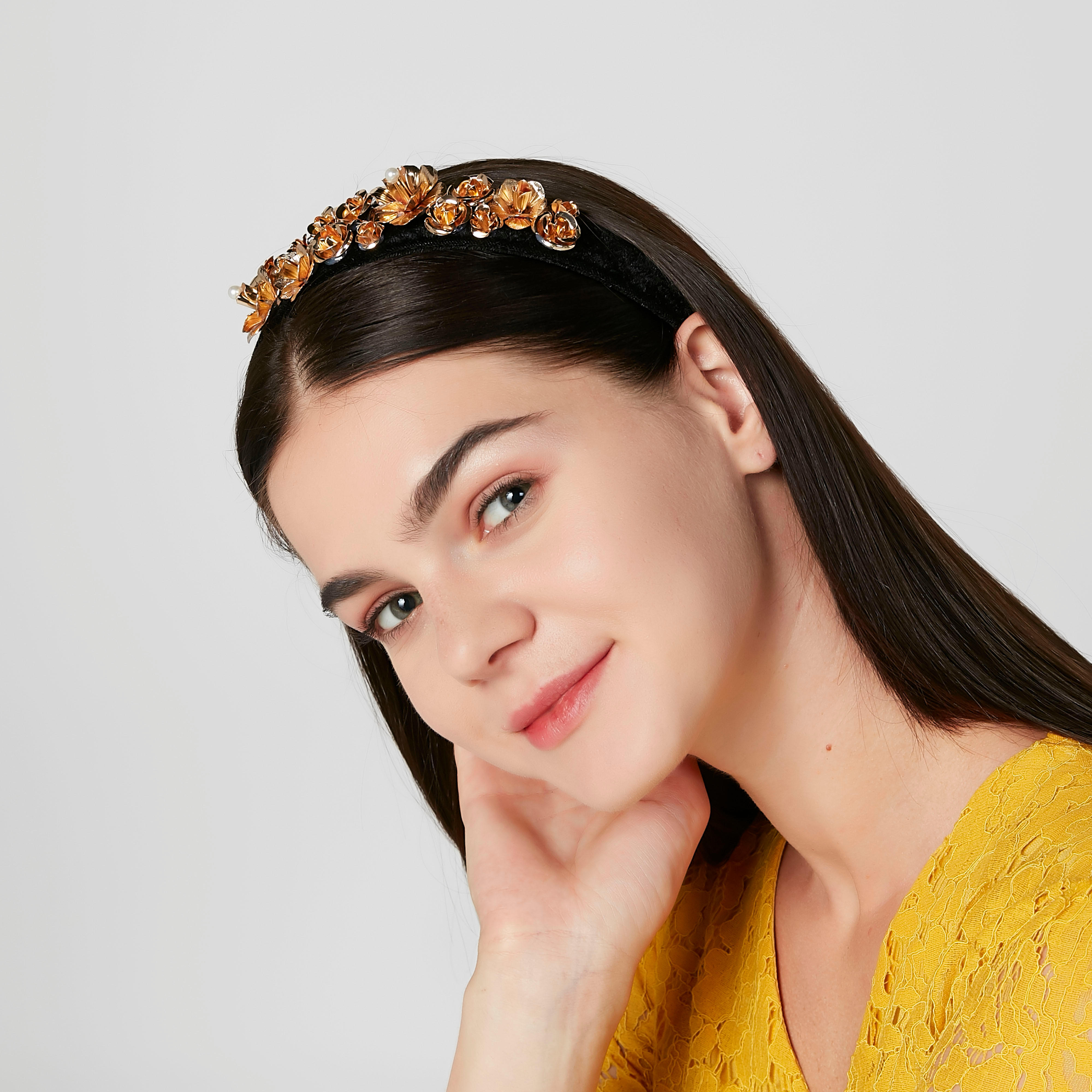 شريطة شعر بتزيينات زهرية-women-hairaccessories-image-2