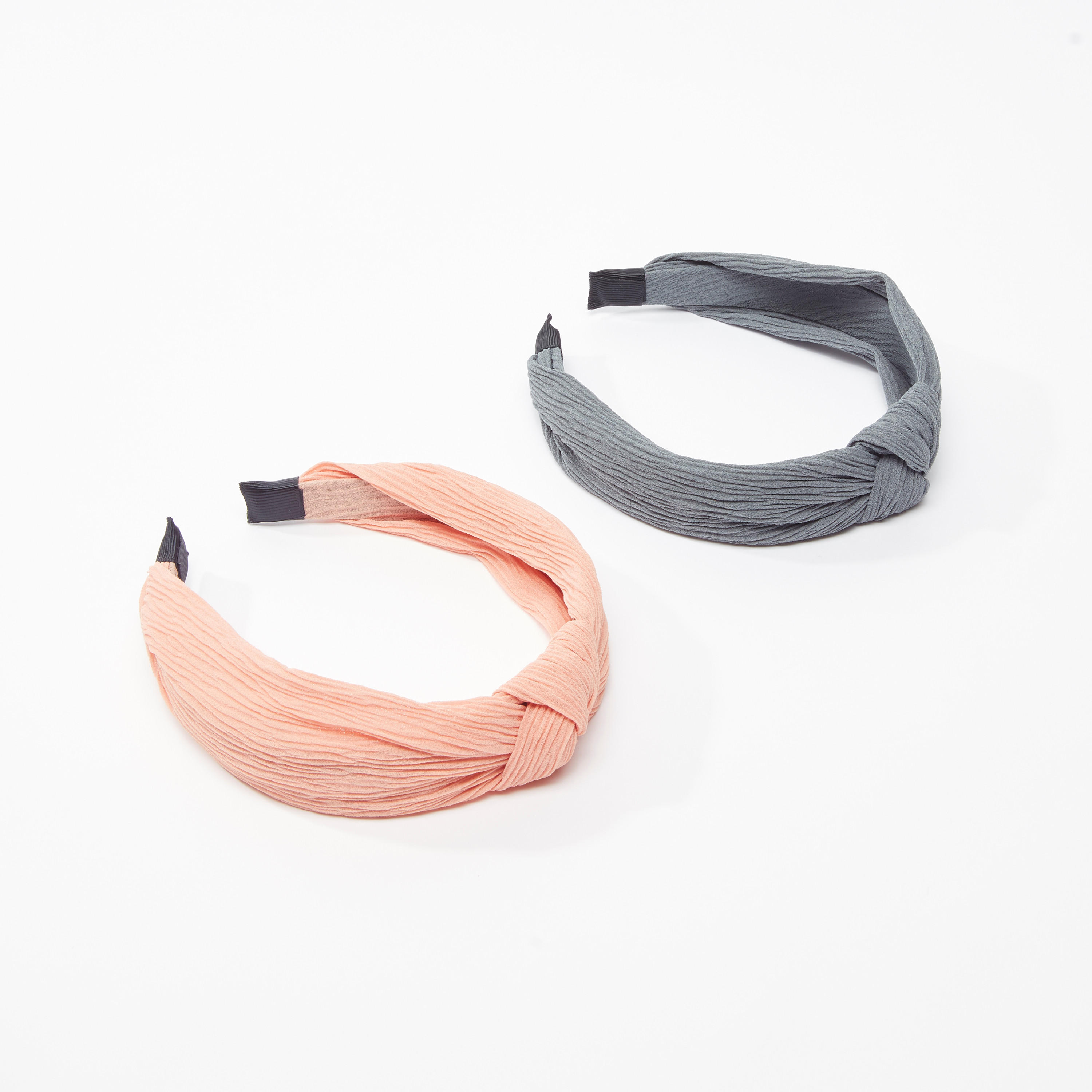 شريطة شعر بارزة الملمس بعقدة - طقم من قطعتين-women-hairaccessories-image-1
