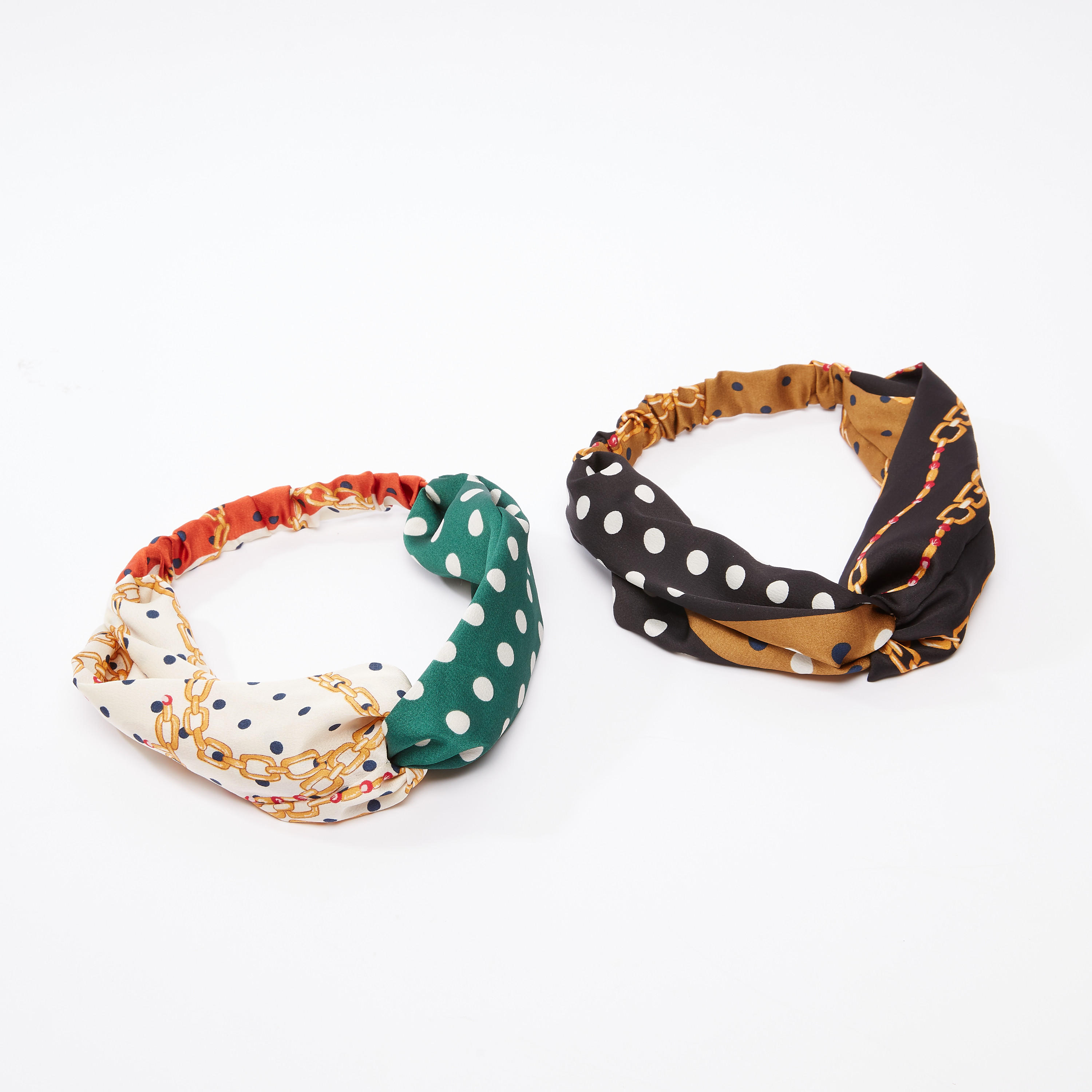 شريطة رأس بعقدة وطبعات - طقم من قطعتين-women-hairaccessories-image-1