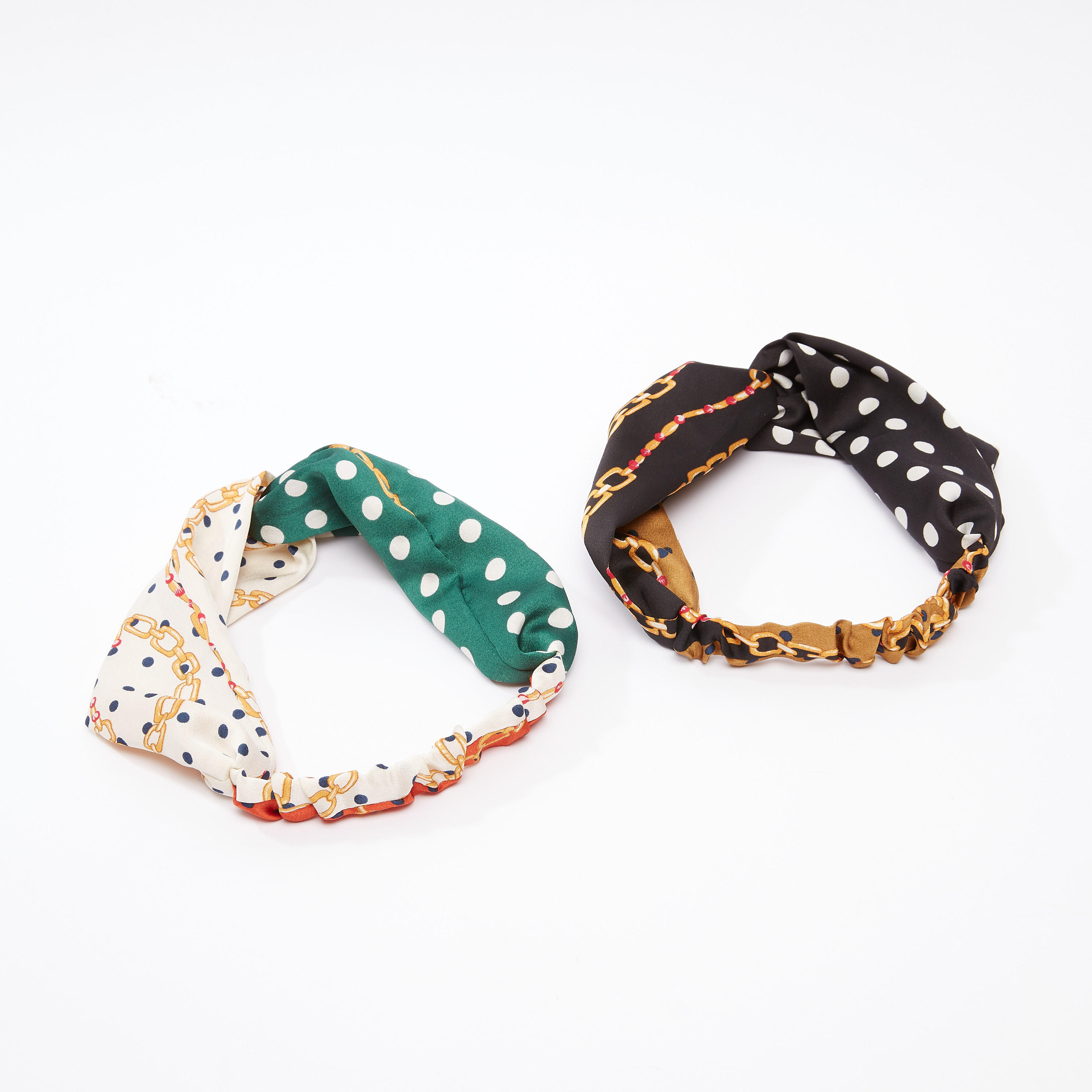 شريطة رأس بعقدة وطبعات - طقم من قطعتين-women-hairaccessories-image-4