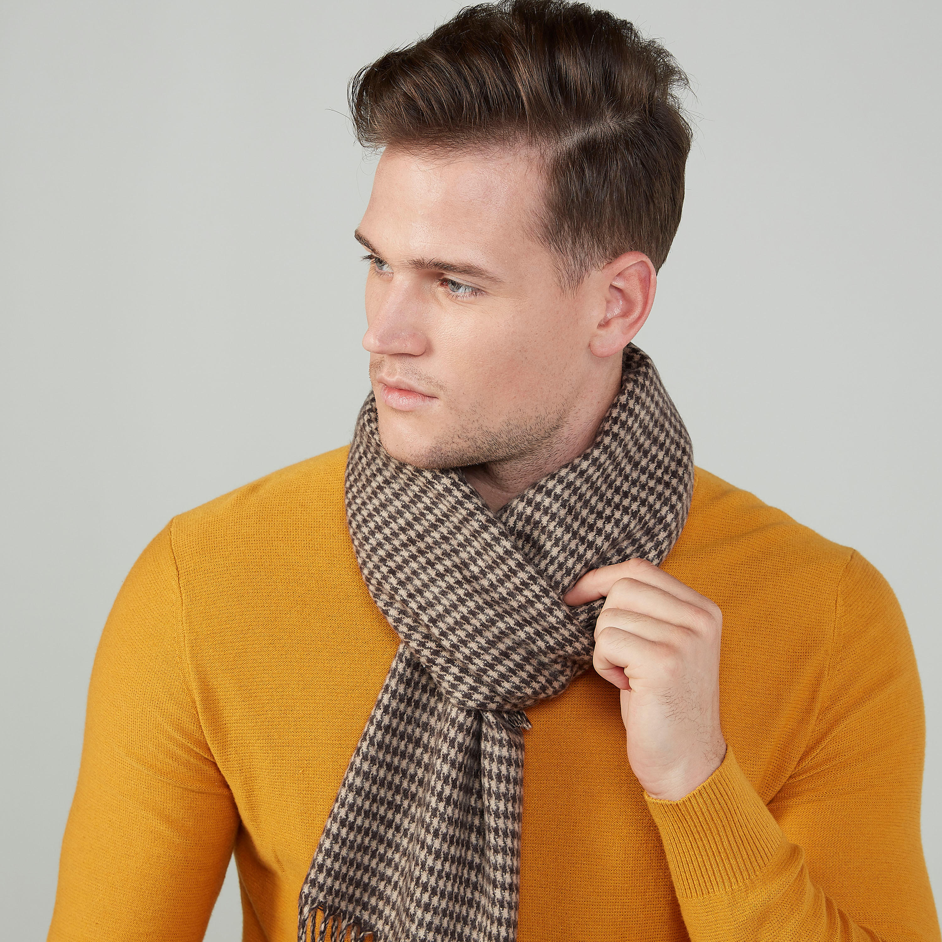 Chequered Scarf with Fringes-men-scarvesandgloves-image-2