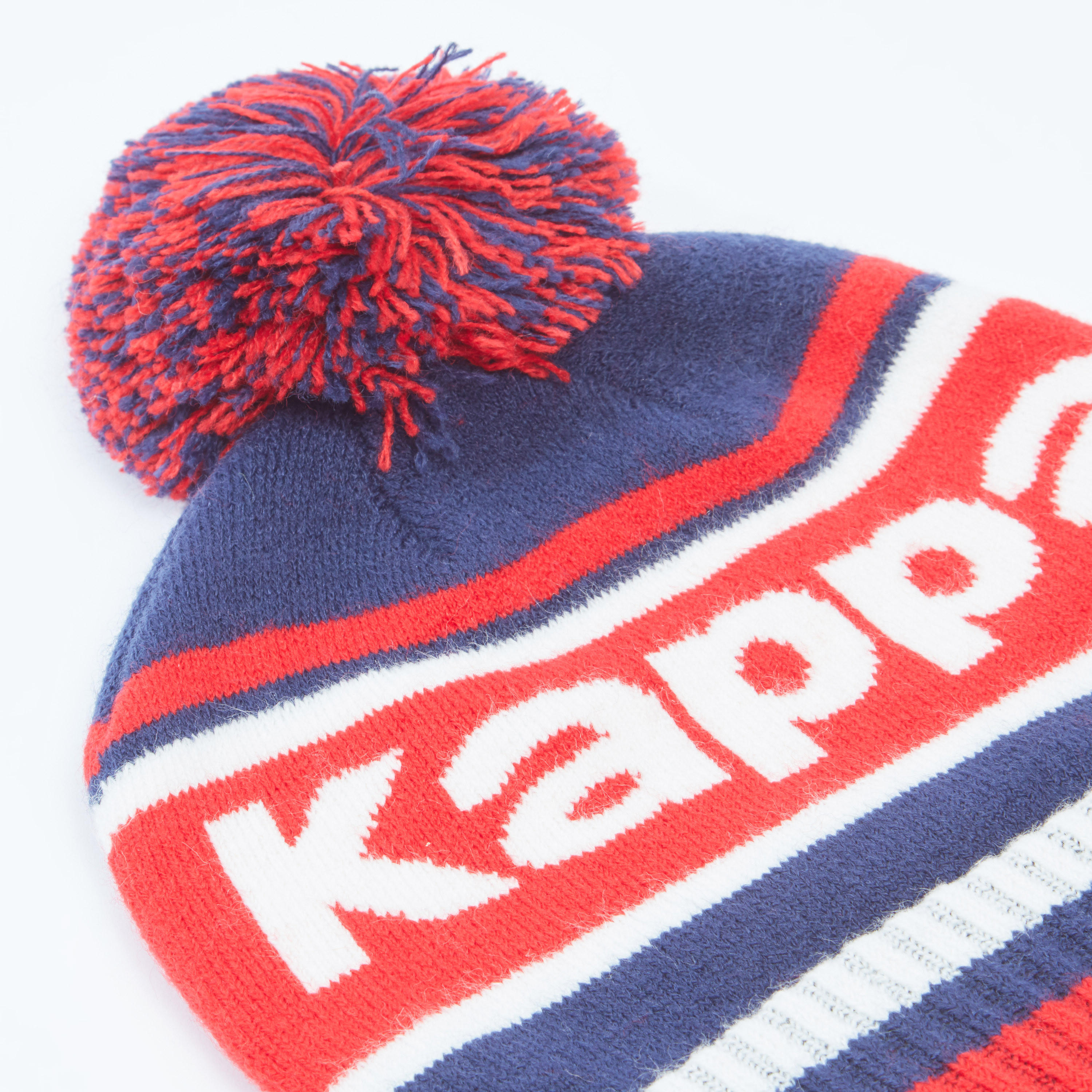 Kappa Printed Beanie Cap with Pom-Pom Detail-men-caps-image-3