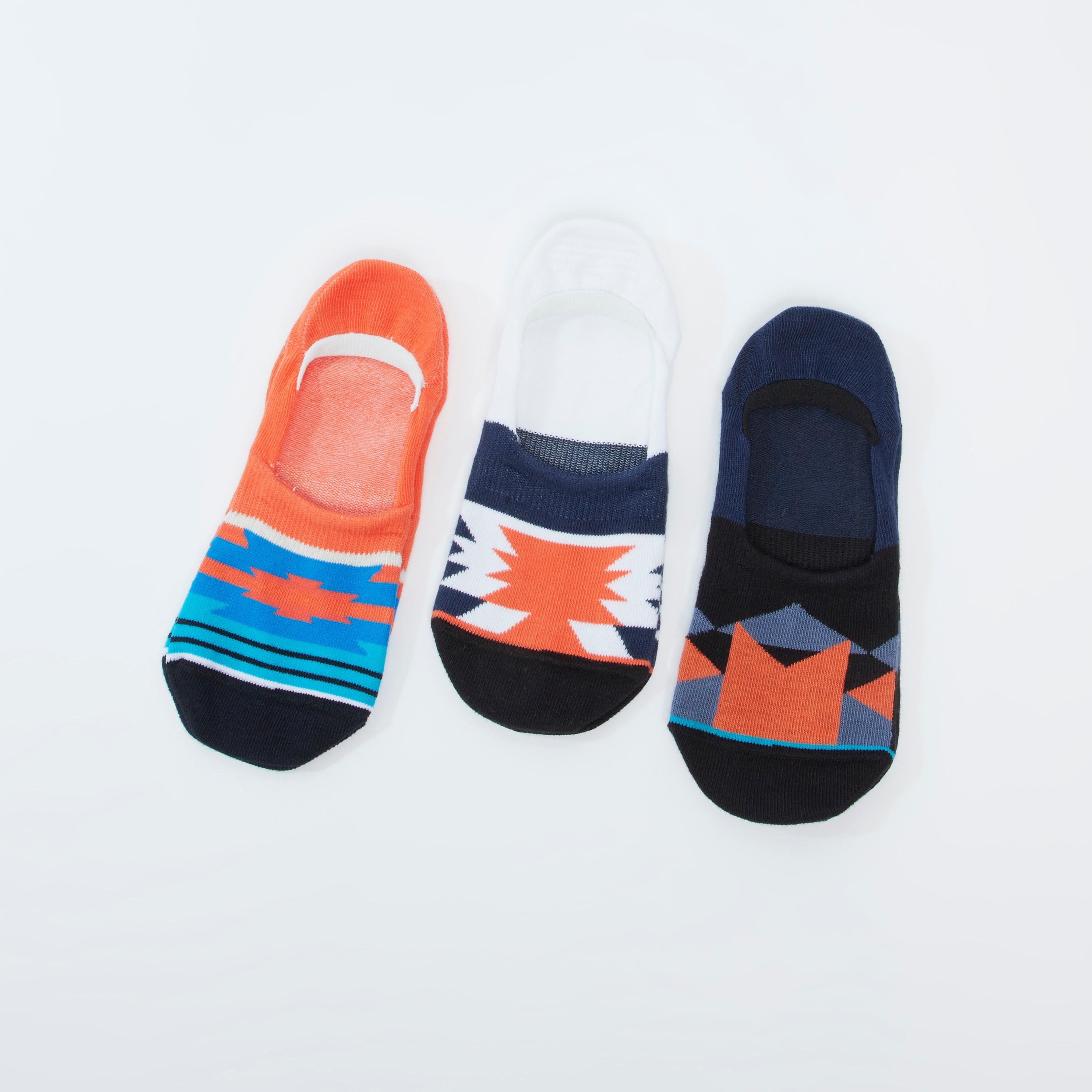 Set of 3 - Printed No Show Socks with Elasticised Hem-women-socksandstockings-image-1