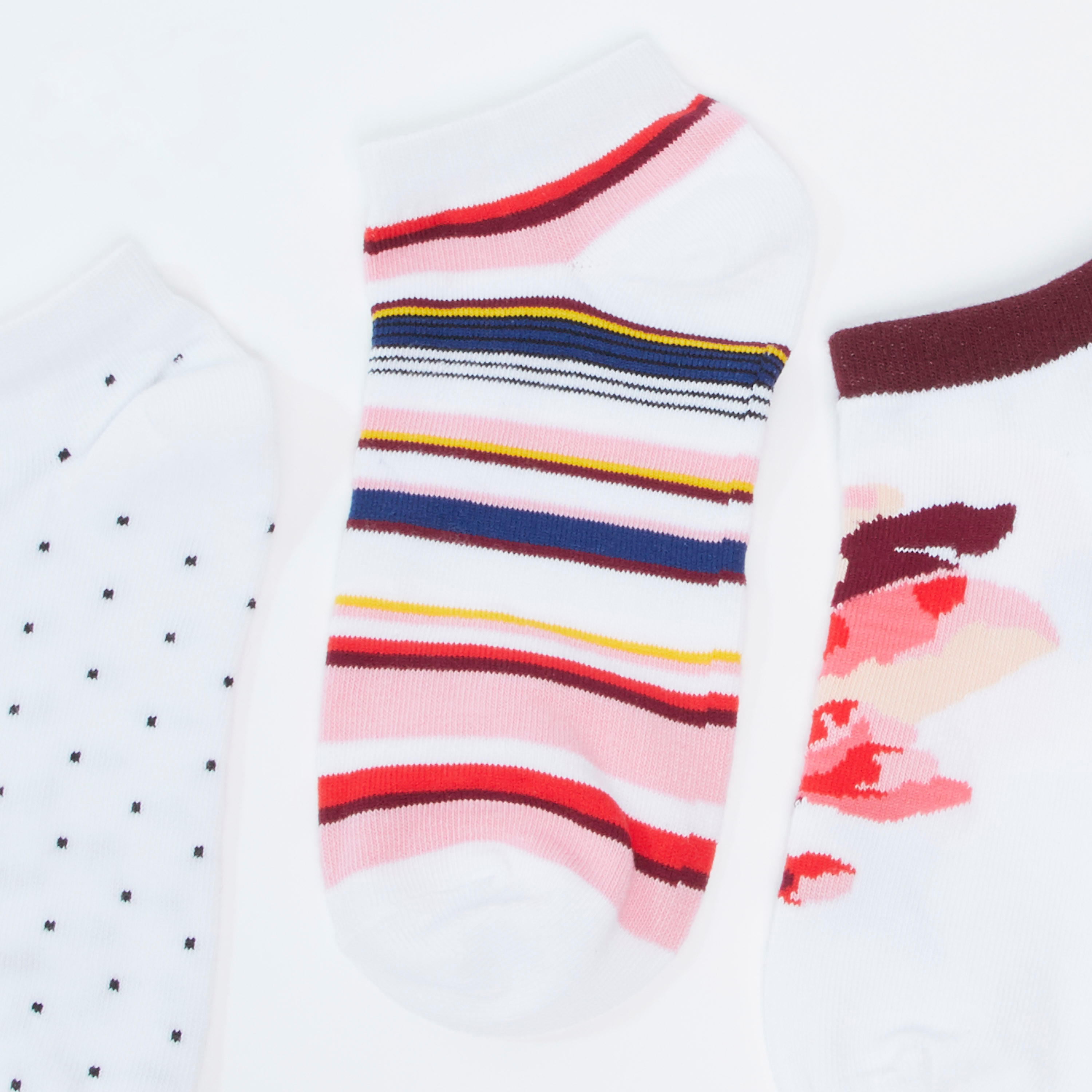 جوارب بطول الكاحل بحوّاف مطّاطية وطبعات - طقم من 3 أزواج-women-socksandstockings-image-2