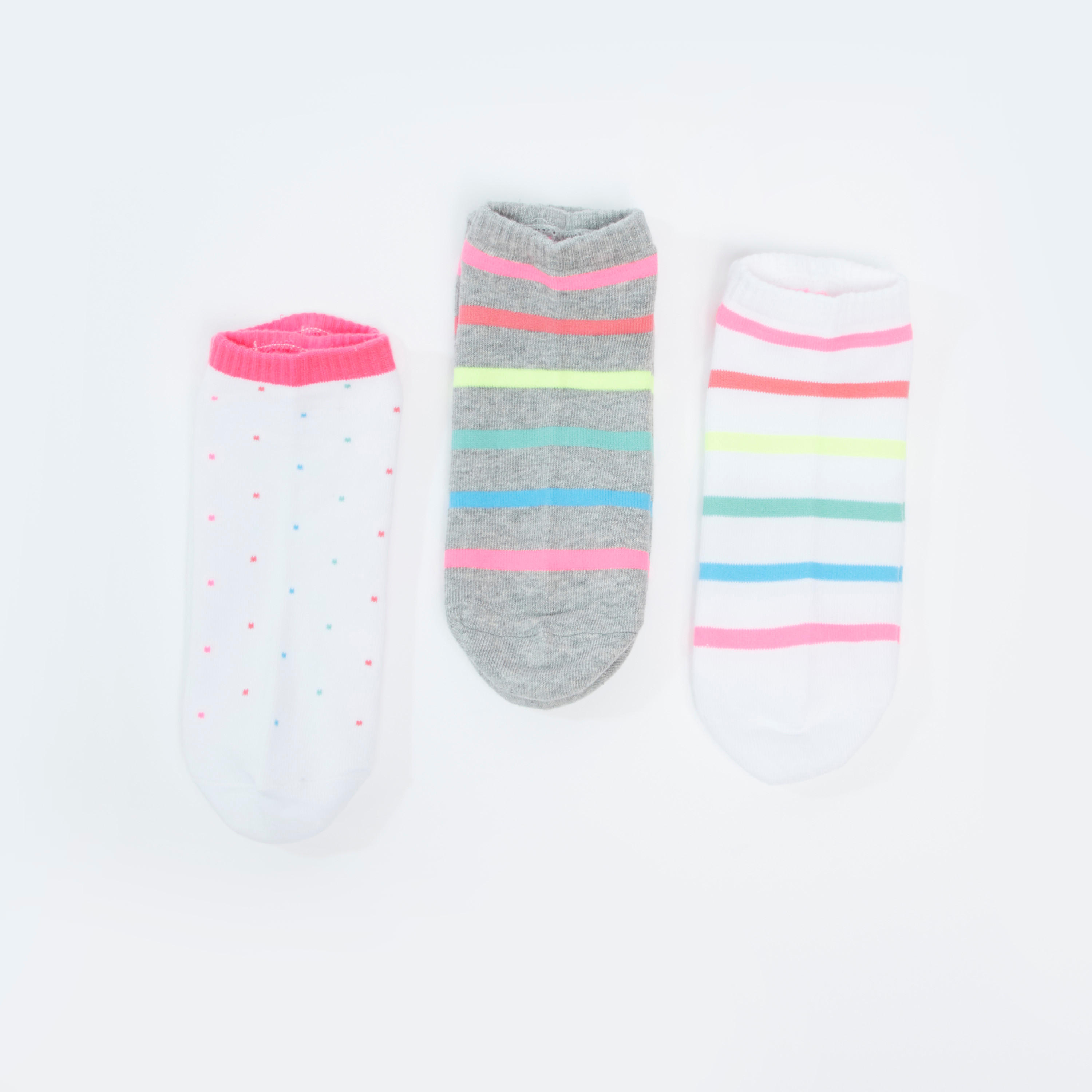 جوارب بطول الكاحل بحوّاف أساور وطبعات - طقم من 3 أزواج-women-socksandstockings-image-3