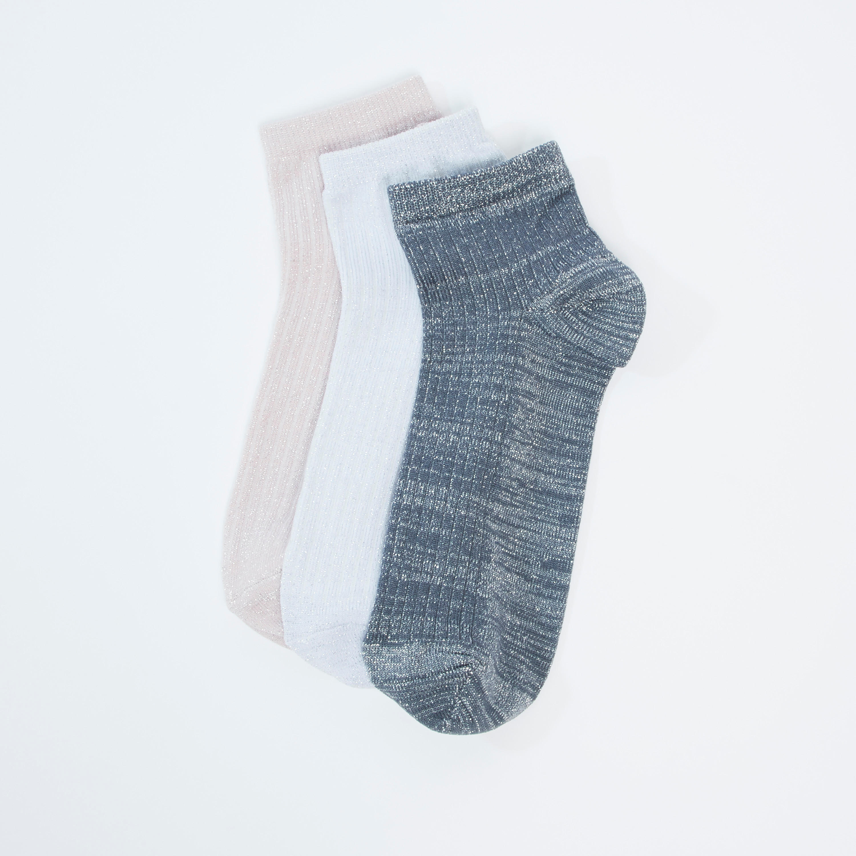 جوارب متنوعة بطول الكاحل بحواف مطّاطية - طقم من 3 أزواج-women-socksandstockings-image-2