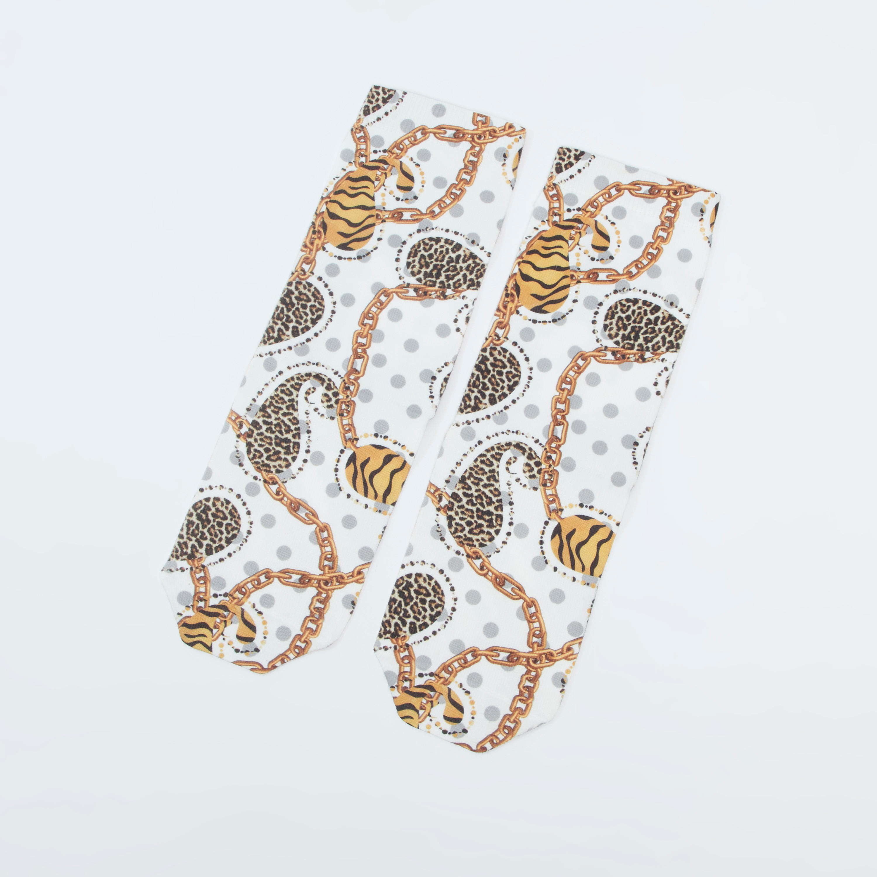 Printed Ankle Length Socks with Cuffed Hem-women-socksandstockings-image-1