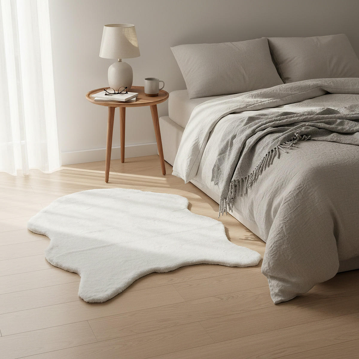 Faux Rabbit Fur Rug - 90x60 cms-household-rugsandcarpets-rugs-image-4