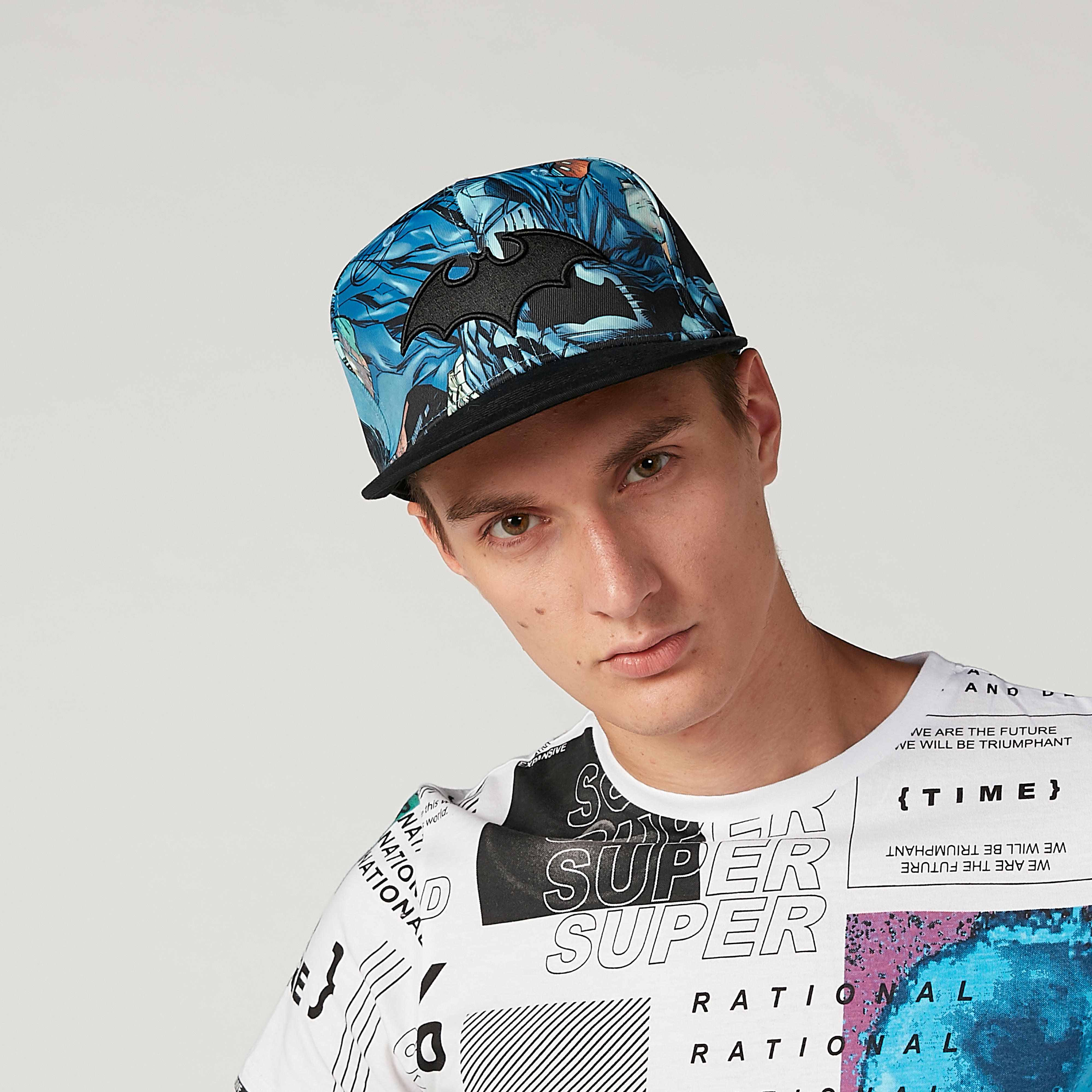 Batman Printed Cap with Snap Closure-men-caps-image-2