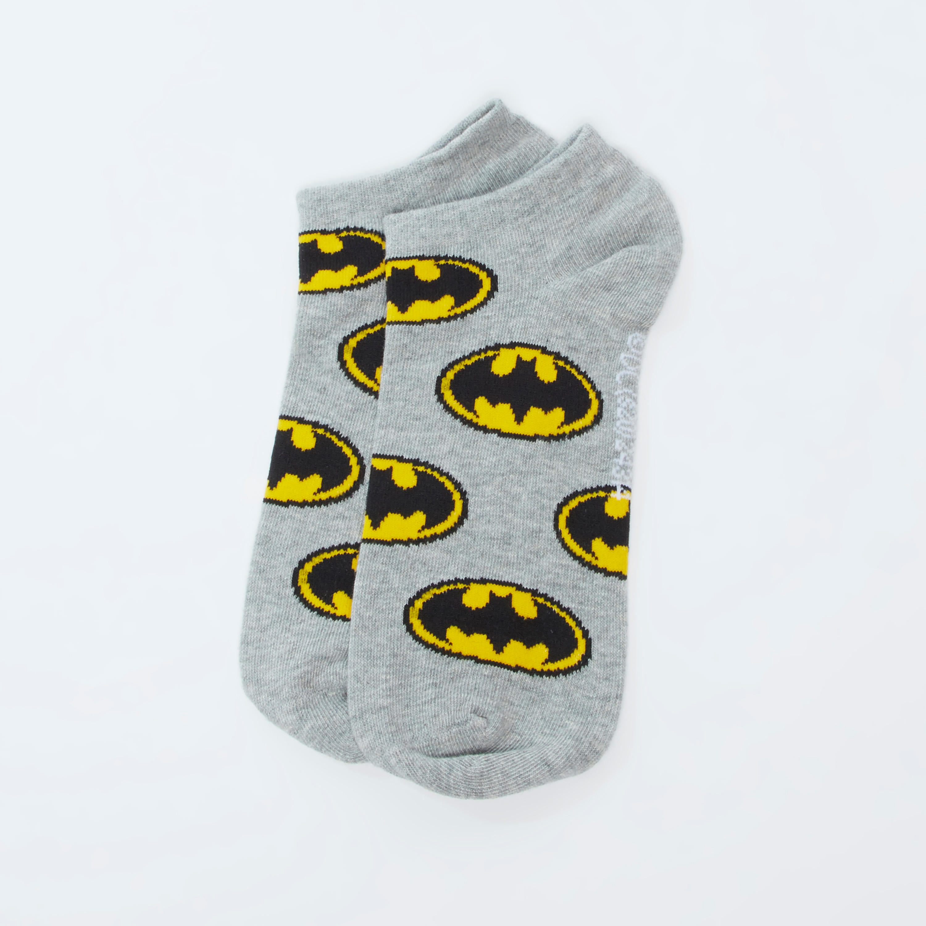 Batman Printed Ankle Length Socks with Cuffed Hem-men-socks-image-1