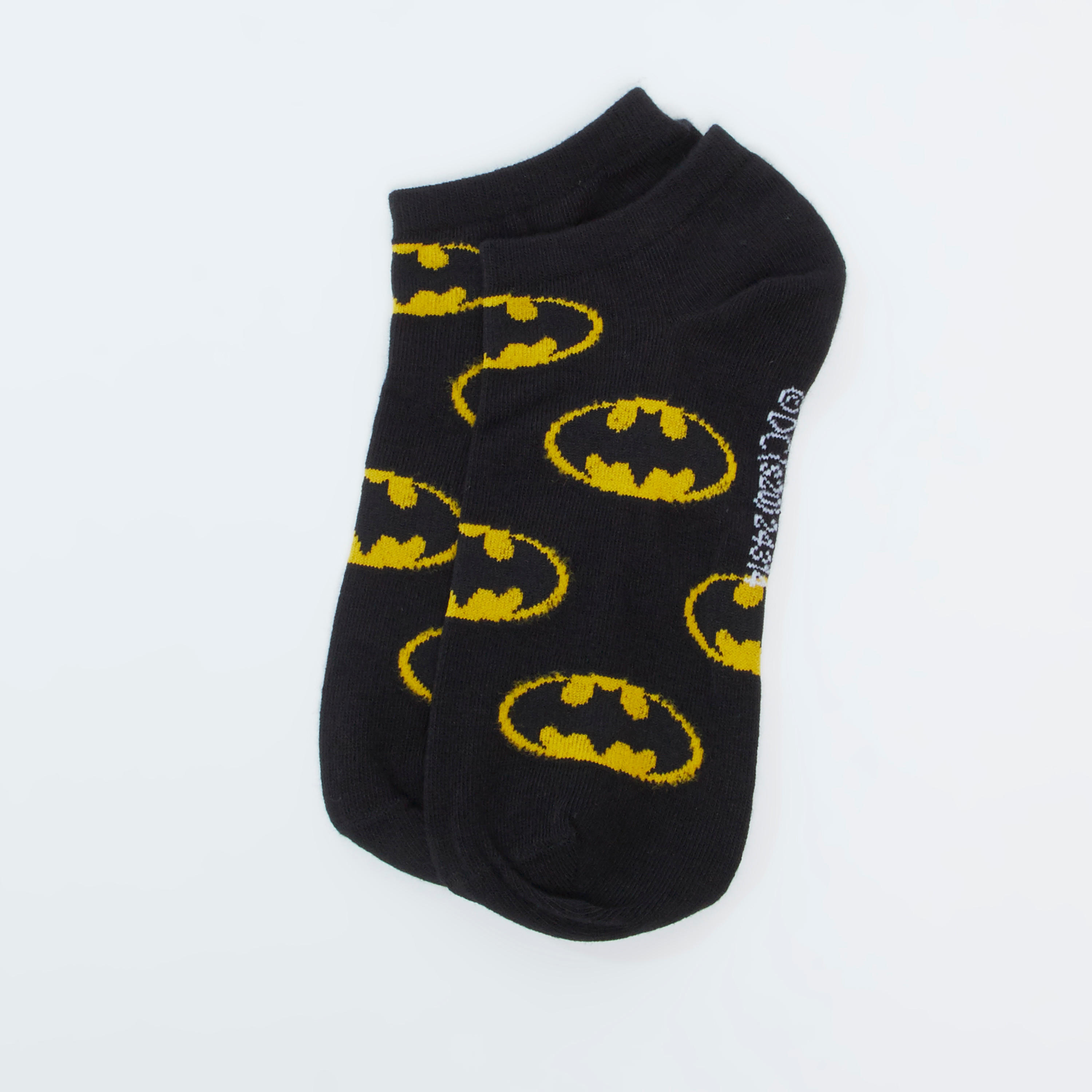 Batman Printed Ankle Length Socks with Cuffed Hem-men-socks-image-1