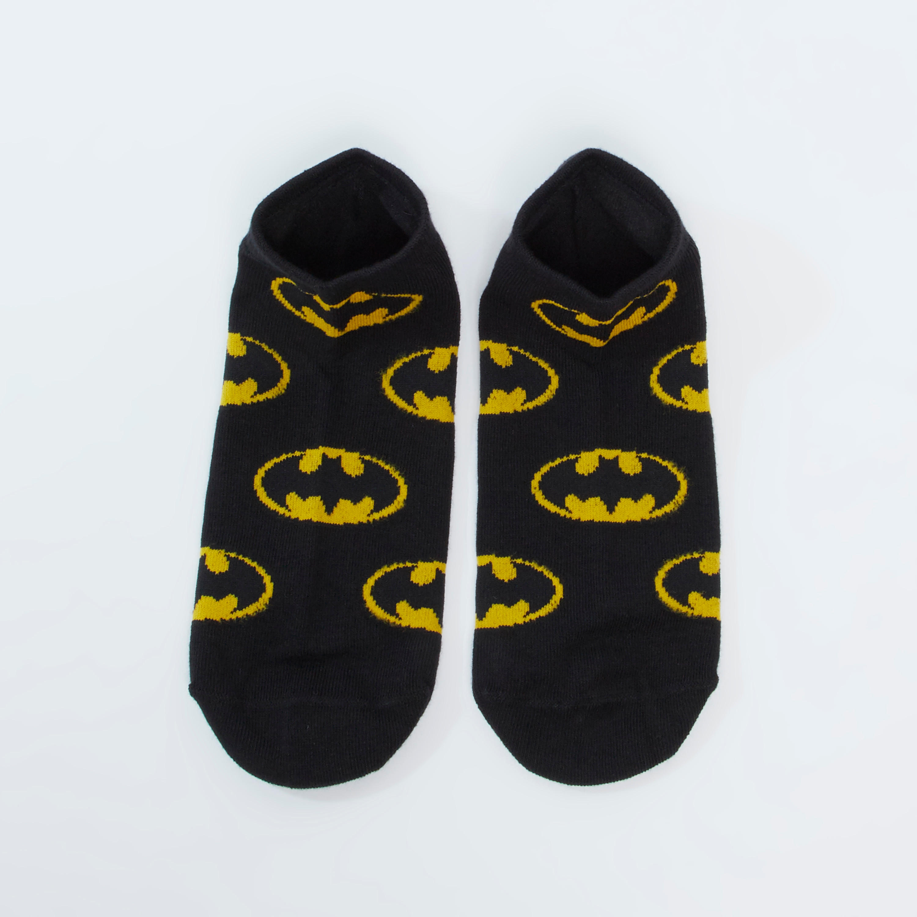 Batman Printed Ankle Length Socks with Cuffed Hem-men-socks-image-2
