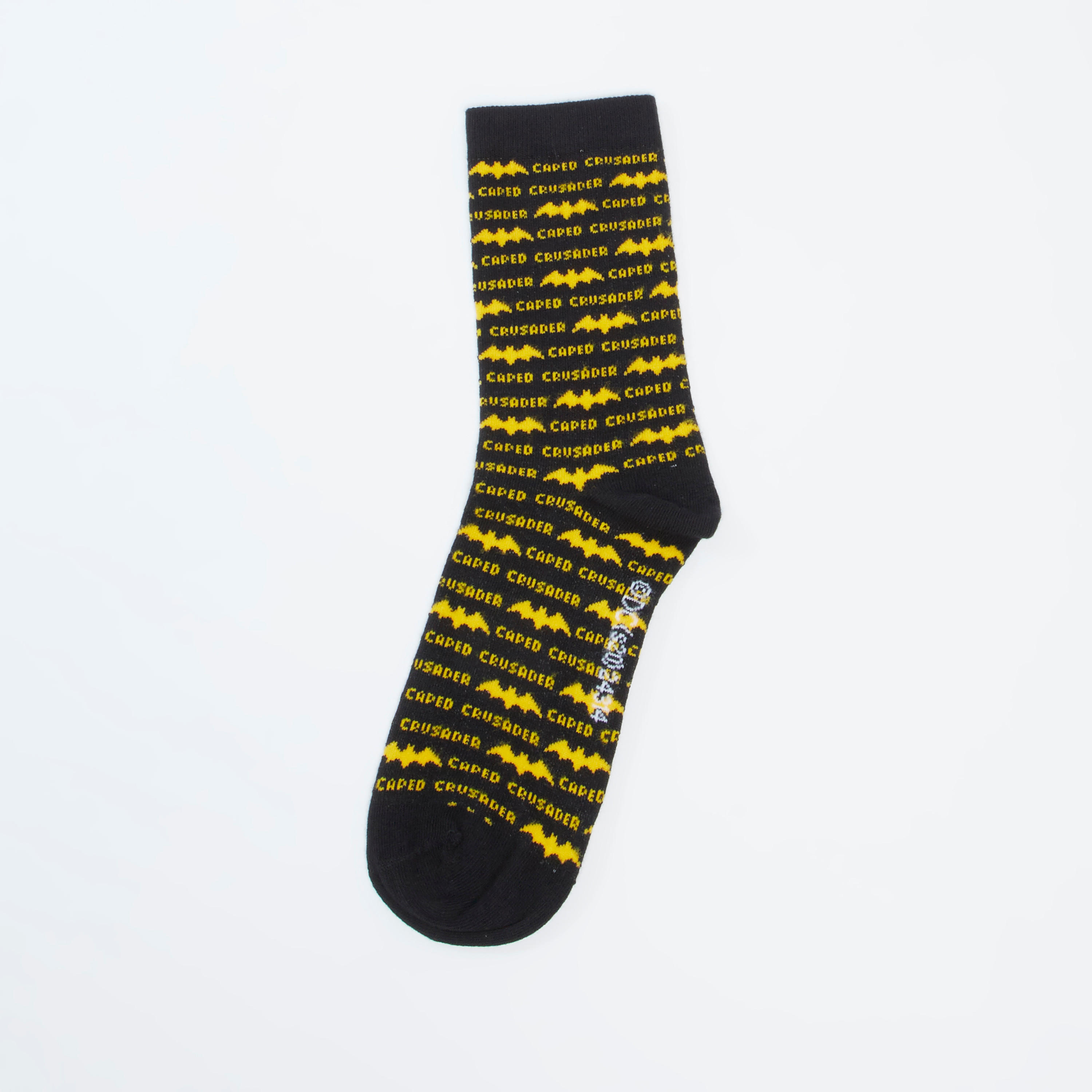 Batman Printed Crew Length Socks with Cuffed Hem-men-socks-image-1