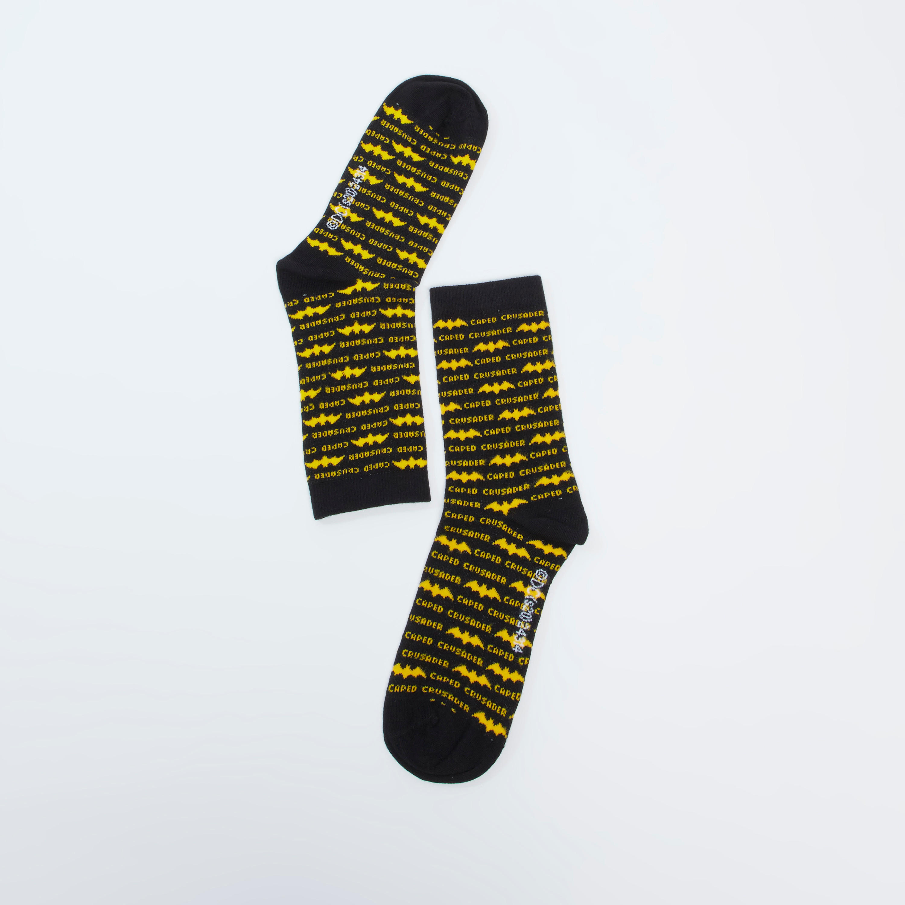 Batman Printed Crew Length Socks with Cuffed Hem-men-socks-image-3