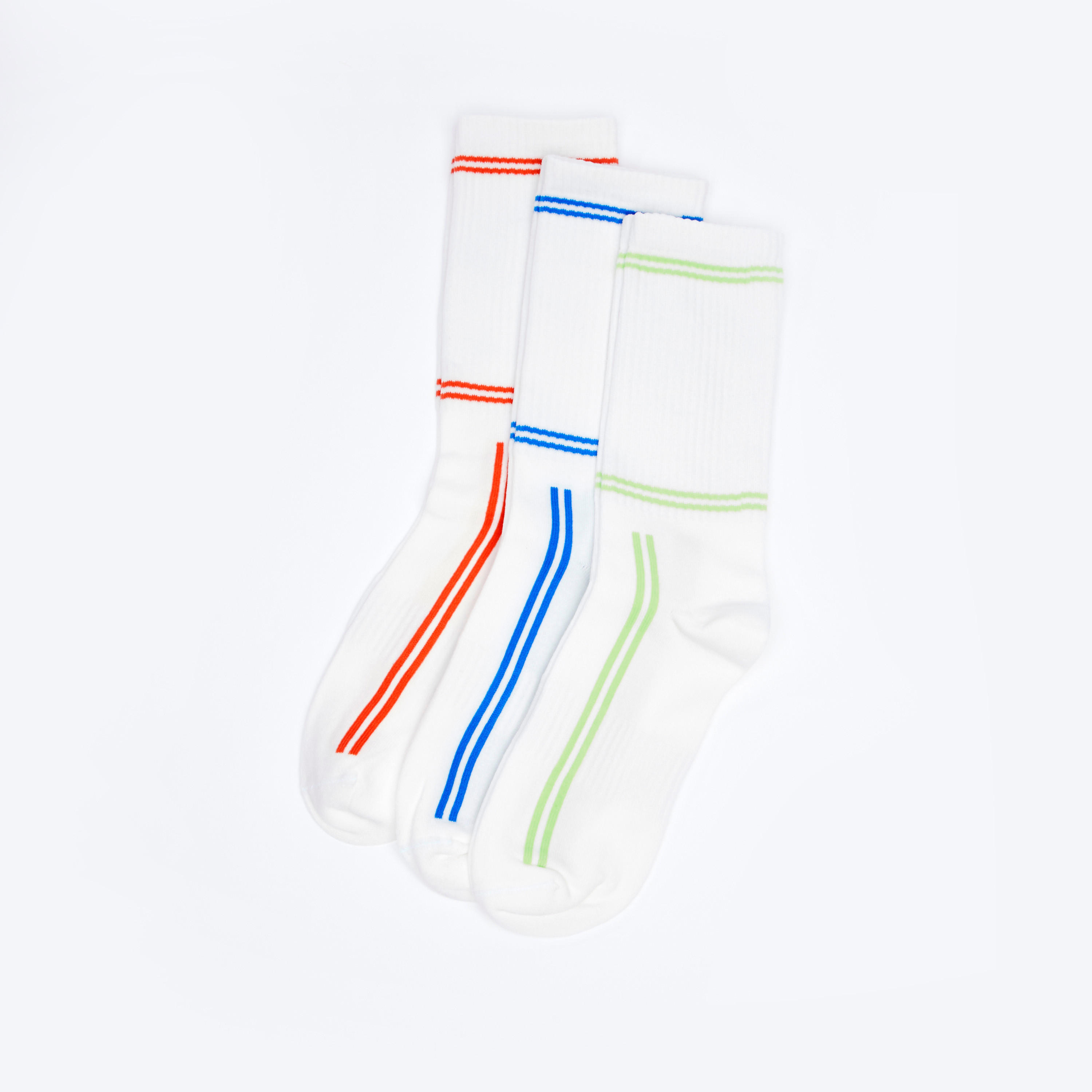 جوارب مخططة بطول الكاحل - طقم من 3 أزواج-men-socks-image-1