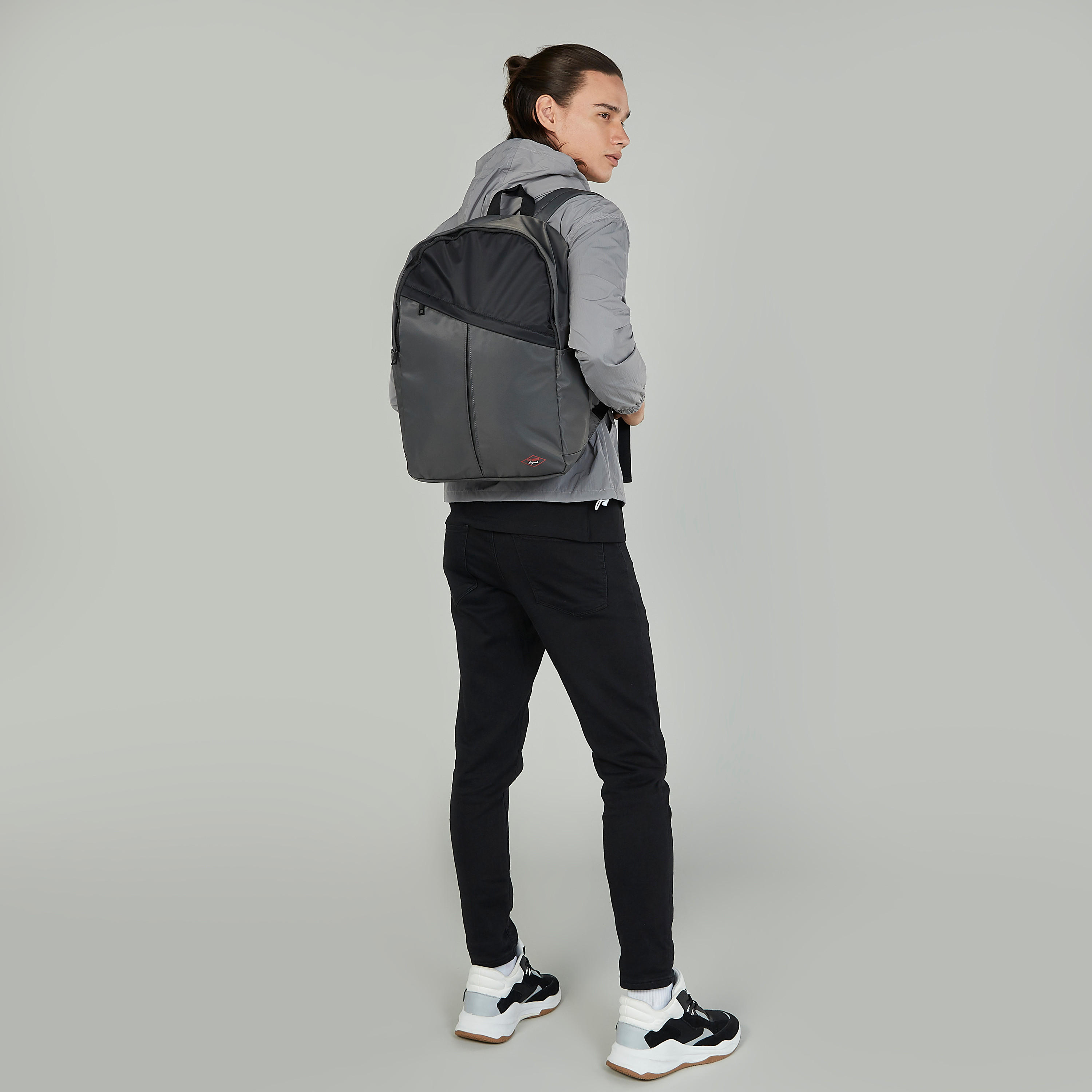 Lee Cooper Plain Backpack with Adjustable Straps and Zip Closure-men-bags-image-2