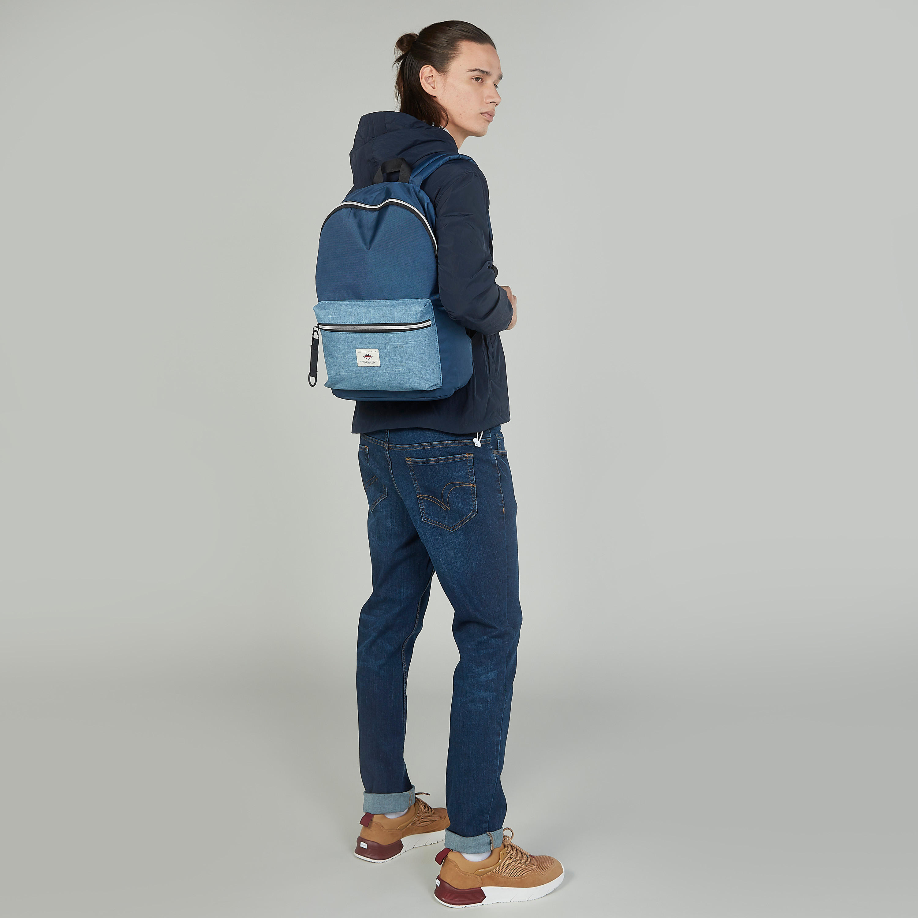 Lee Cooper Textured Backpack with Adjustable Straps-men-bags-image-2