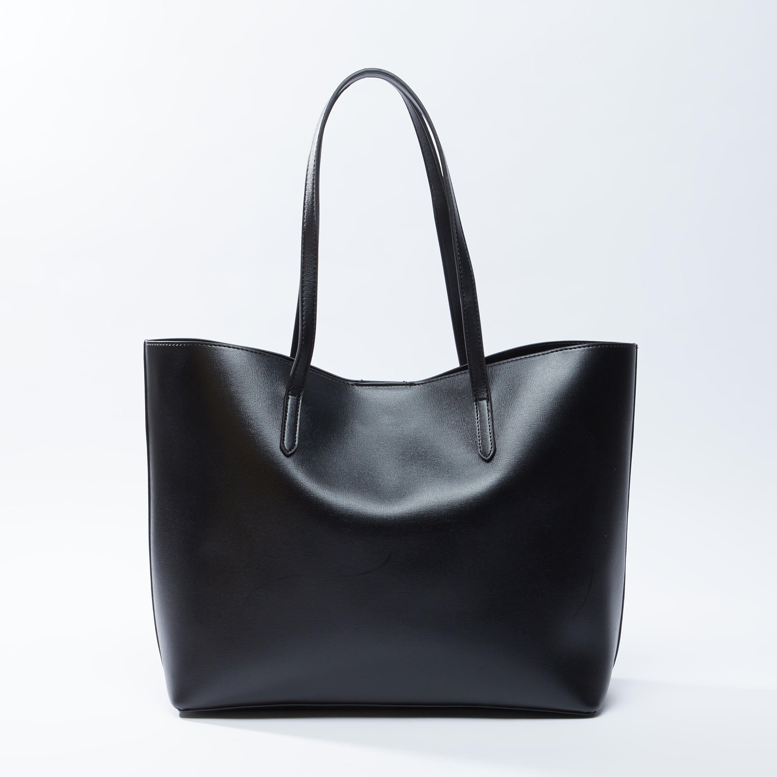 شنطة توتي سادة بزر إغلاق مغناطيسي ومقابض مزدوجة-women-bagsandwallets-handbags-image-1